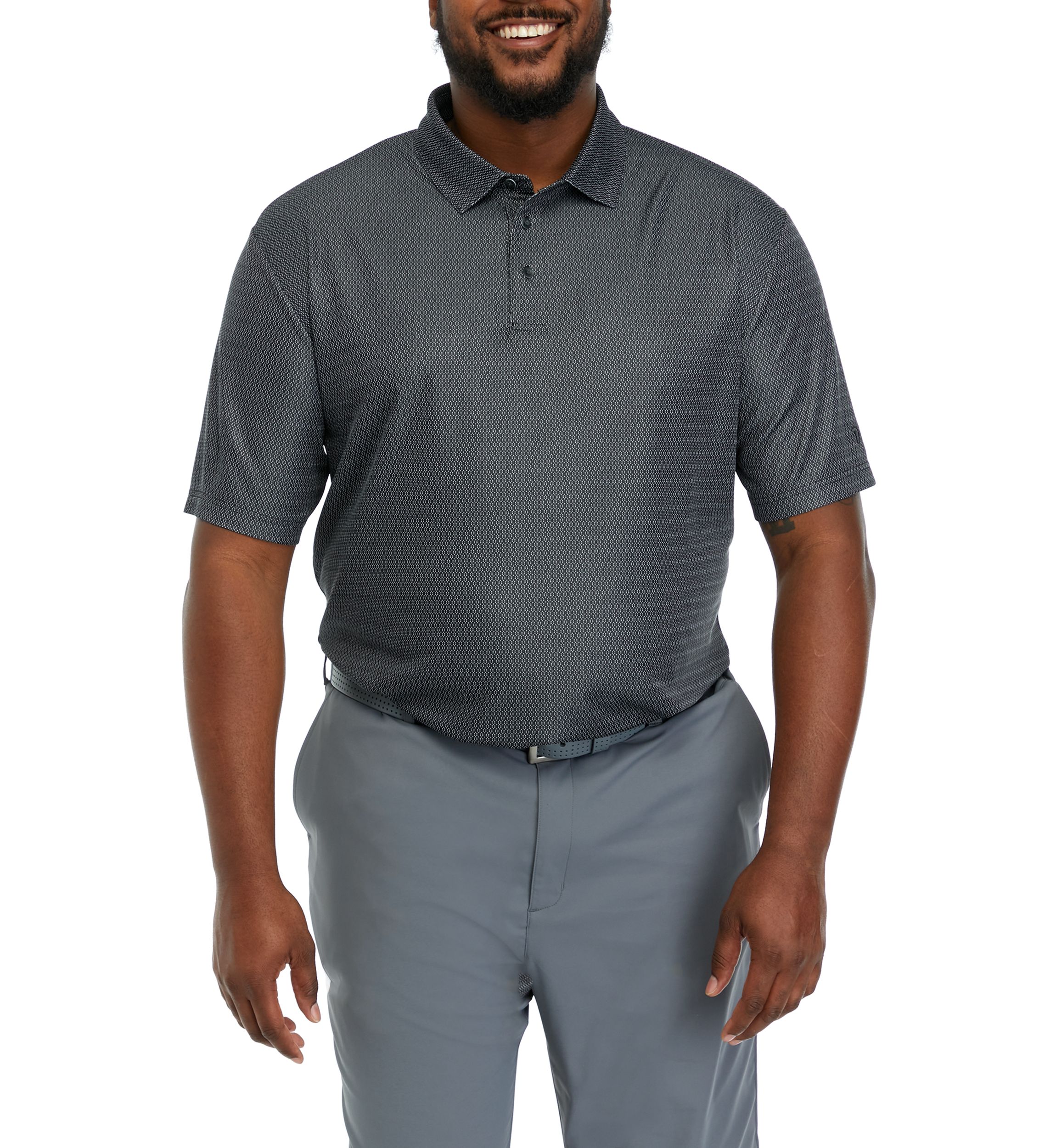 Big & Tall Short Sleeve Jacquard Polo Shirt