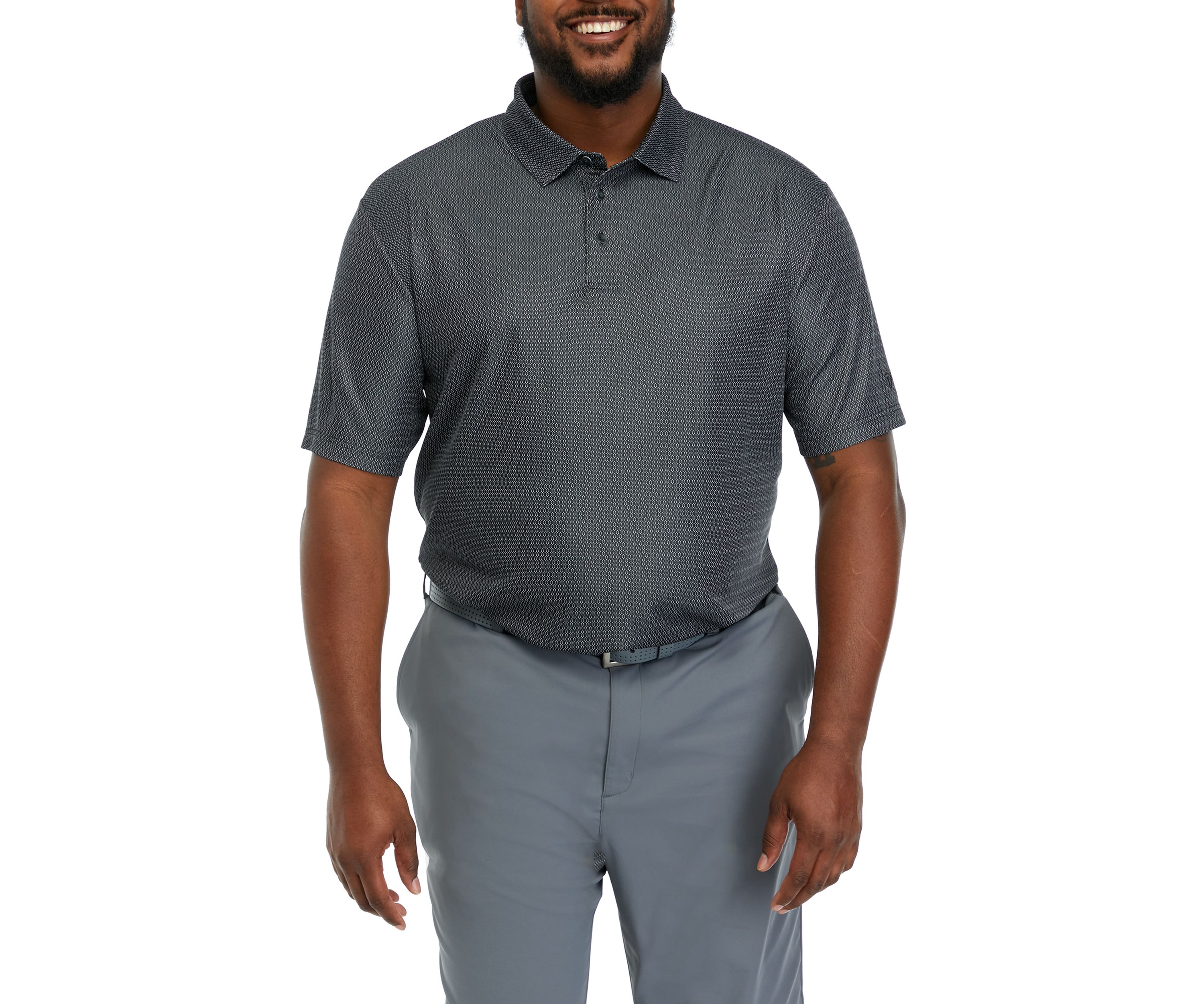 Big & Tall Short Sleeve Jacquard Polo Shirt