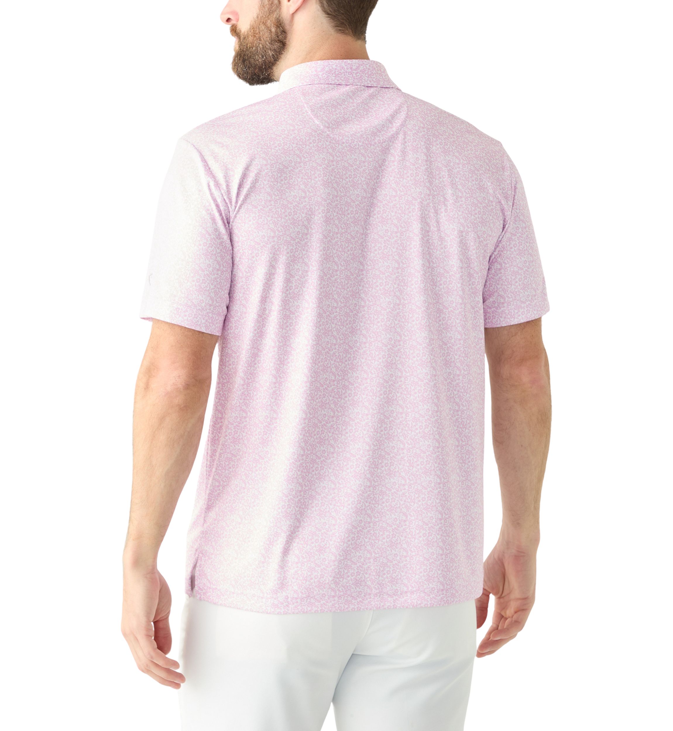 Mens Short Sleeve Floral Printed Polo Shirt