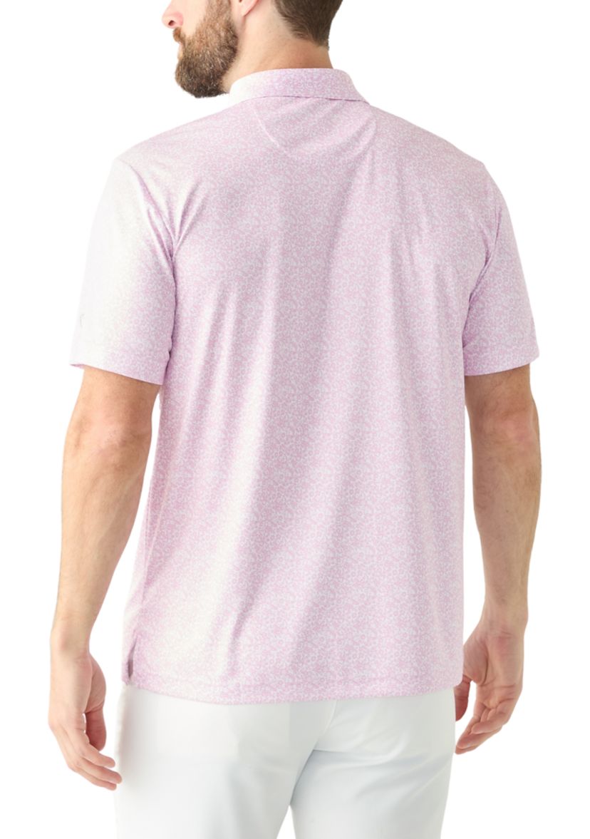 Mens Short Sleeve Floral Printed Polo Shirt