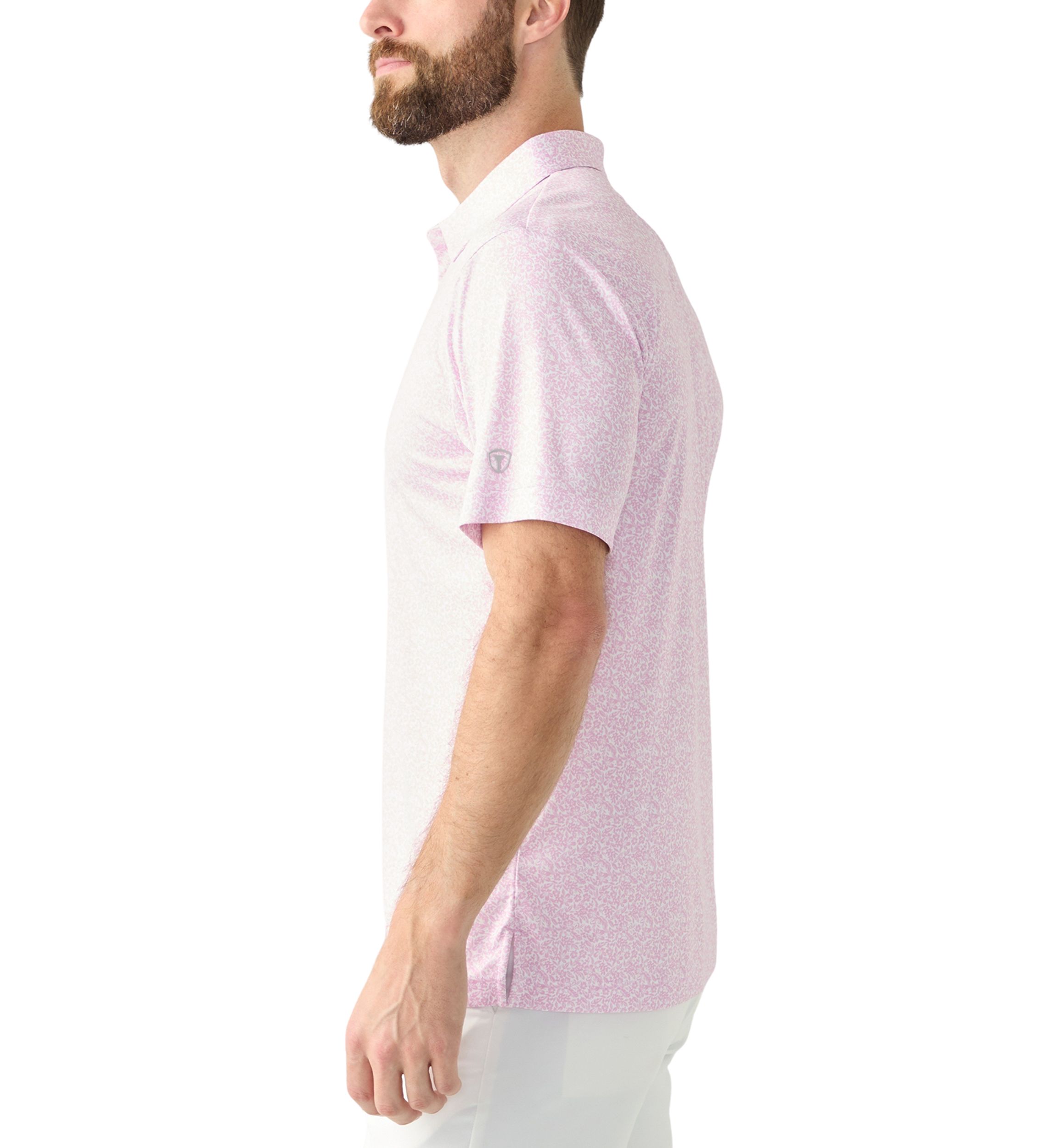 Mens Short Sleeve Floral Printed Polo Shirt