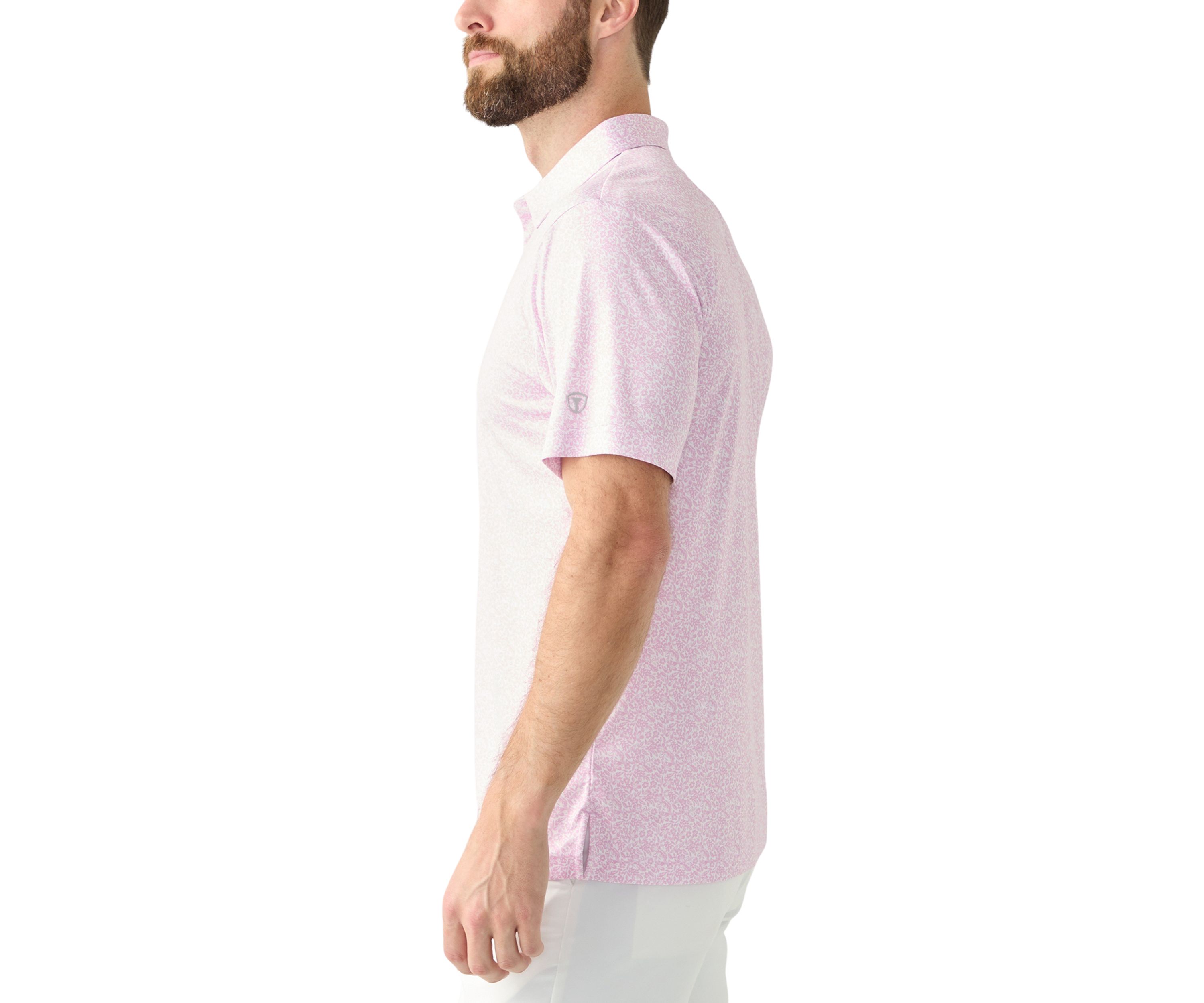Mens Short Sleeve Floral Printed Polo Shirt