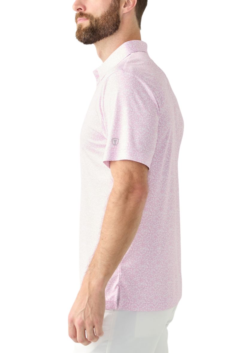Mens Short Sleeve Floral Printed Polo Shirt