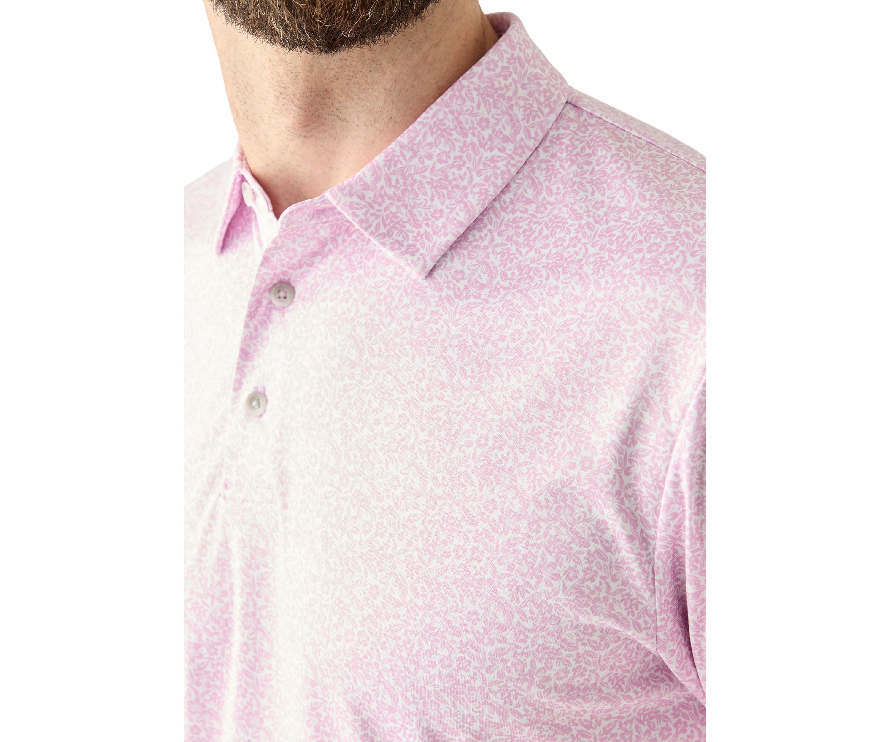 Mens Short Sleeve Floral Printed Polo Shirt
