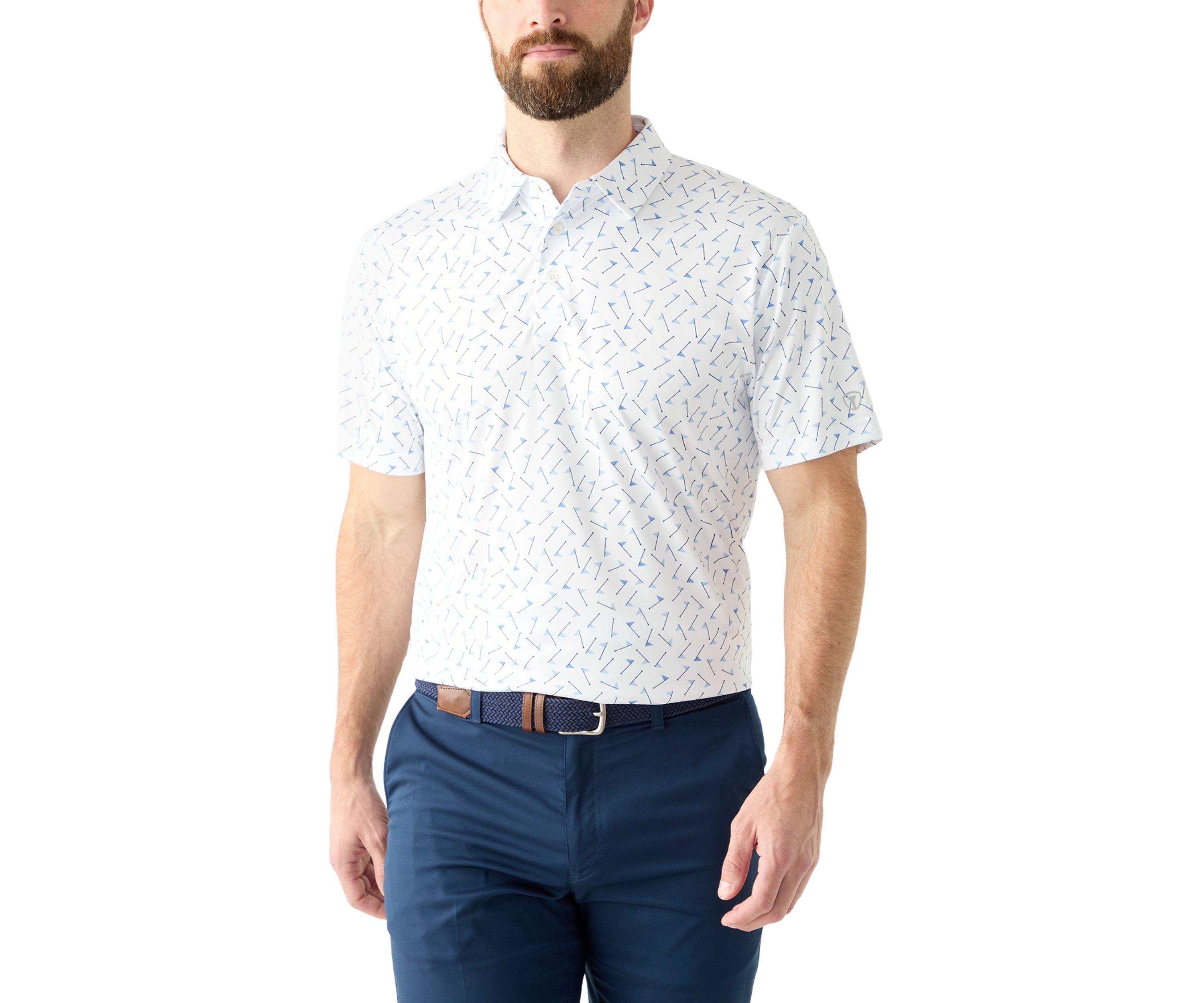 Mens Short Sleeve Multicolor Flag Printed Polo Shirt