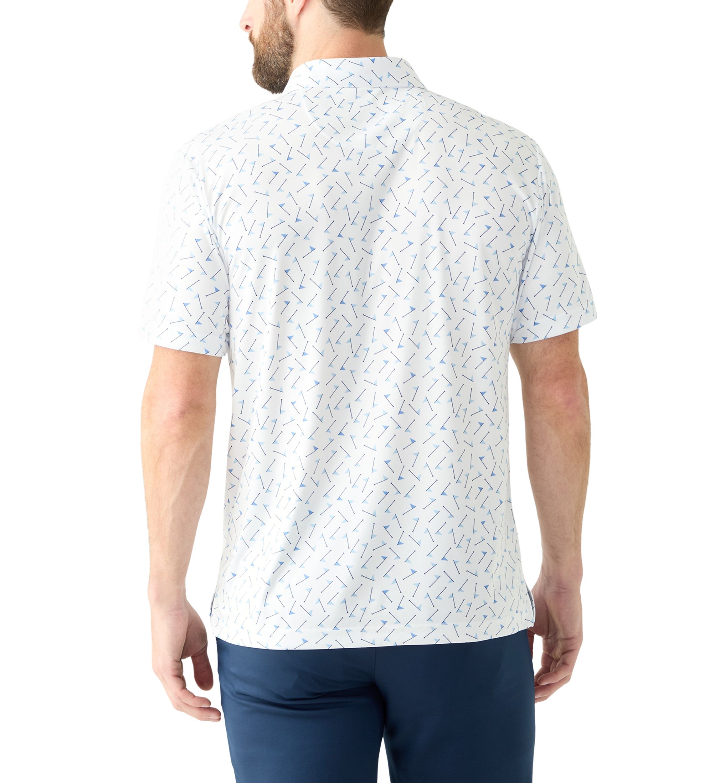 Mens Short Sleeve Multicolor Flag Printed Polo Shirt
