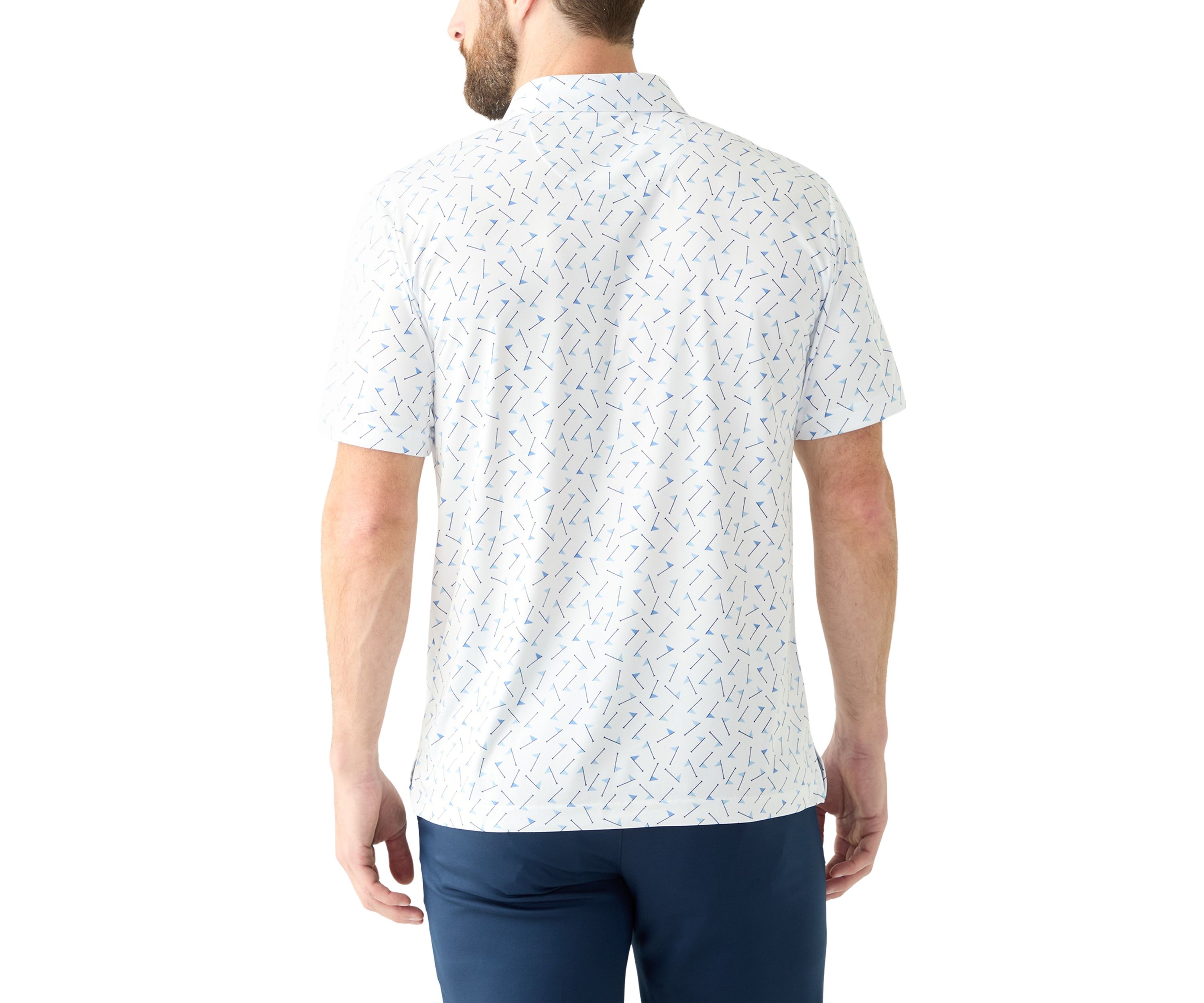 Mens Short Sleeve Multicolor Flag Printed Polo Shirt