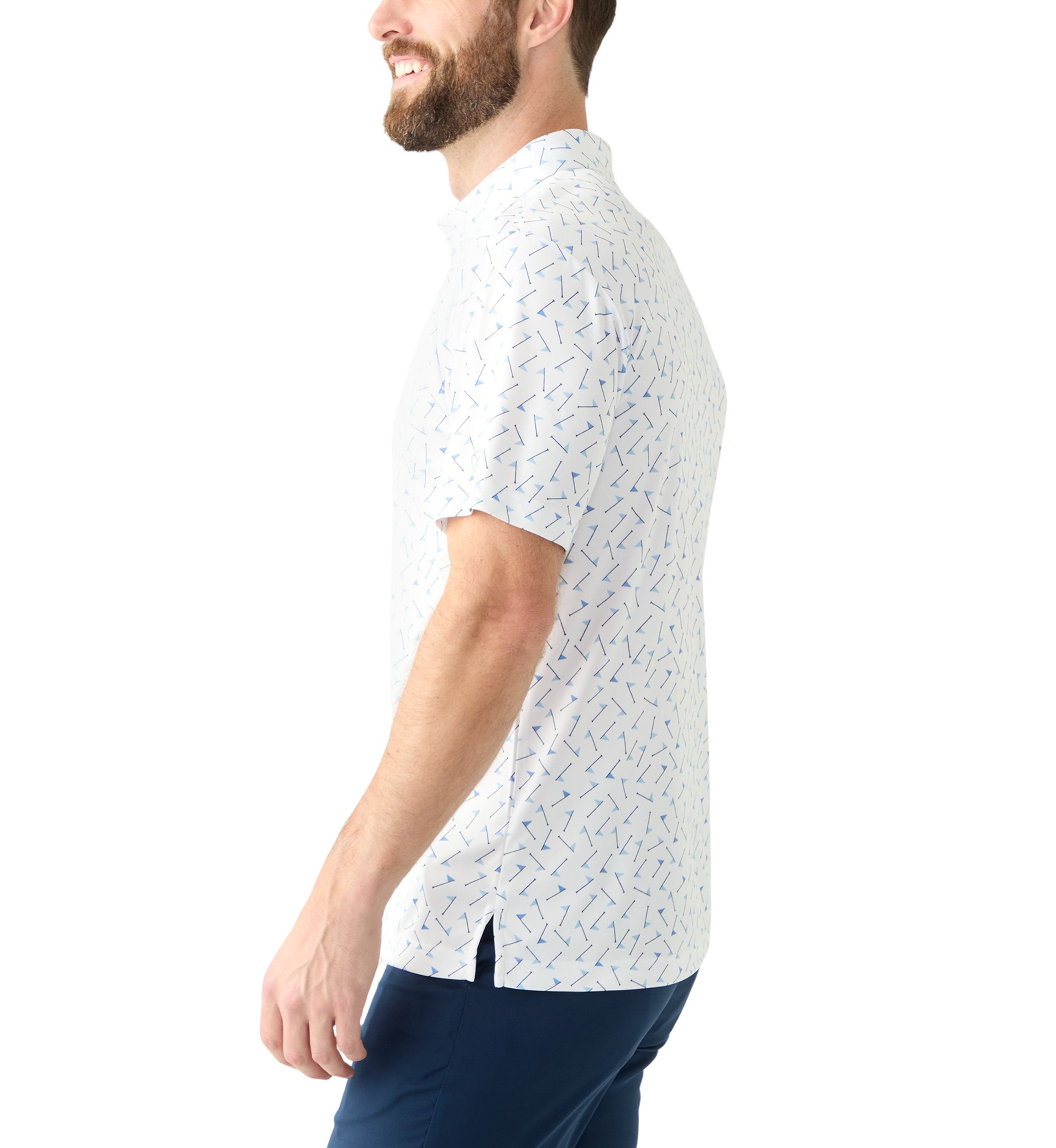Mens Short Sleeve Multicolor Flag Printed Polo Shirt