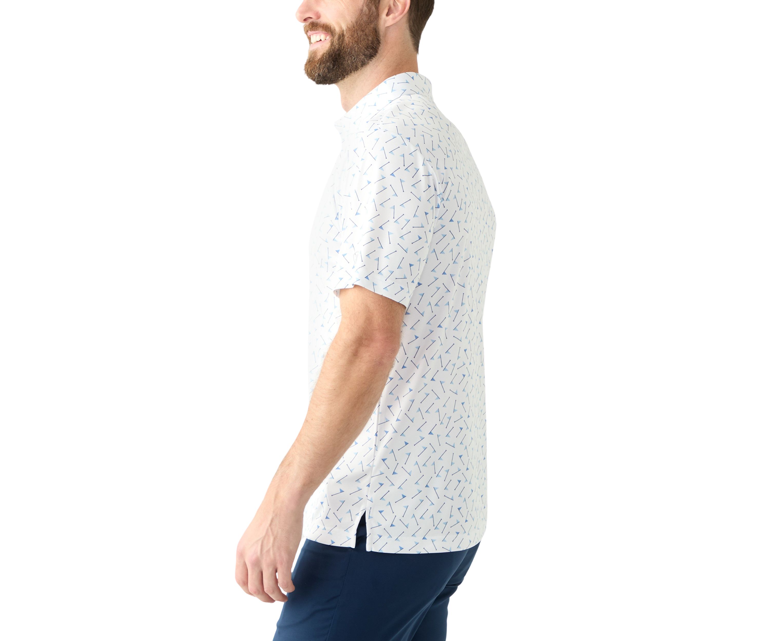 Mens Short Sleeve Multicolor Flag Printed Polo Shirt