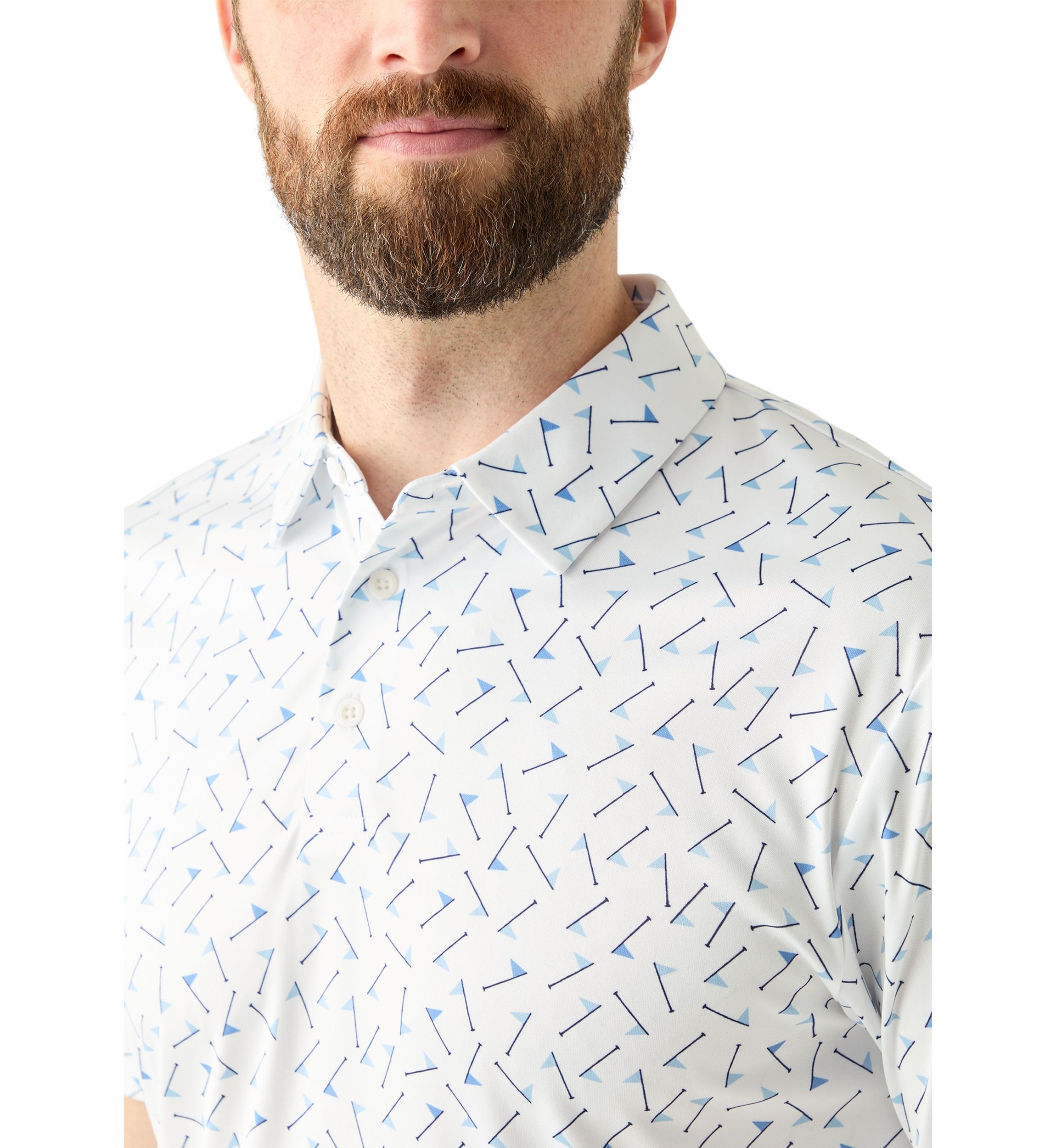 Mens Short Sleeve Multicolor Flag Printed Polo Shirt