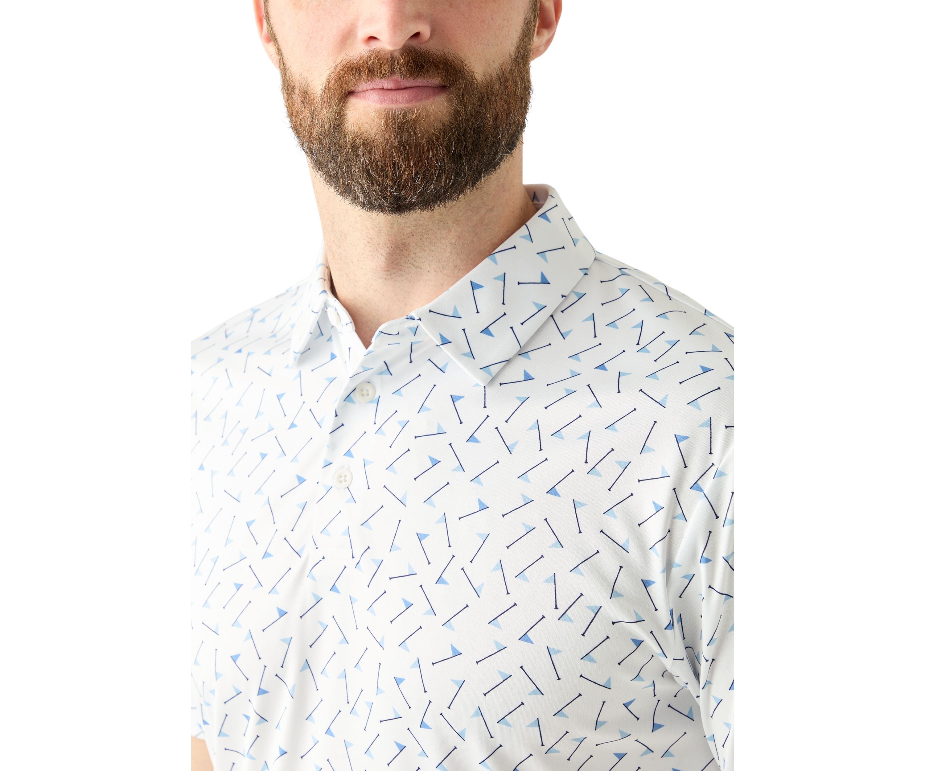 Mens Short Sleeve Multicolor Flag Printed Polo Shirt