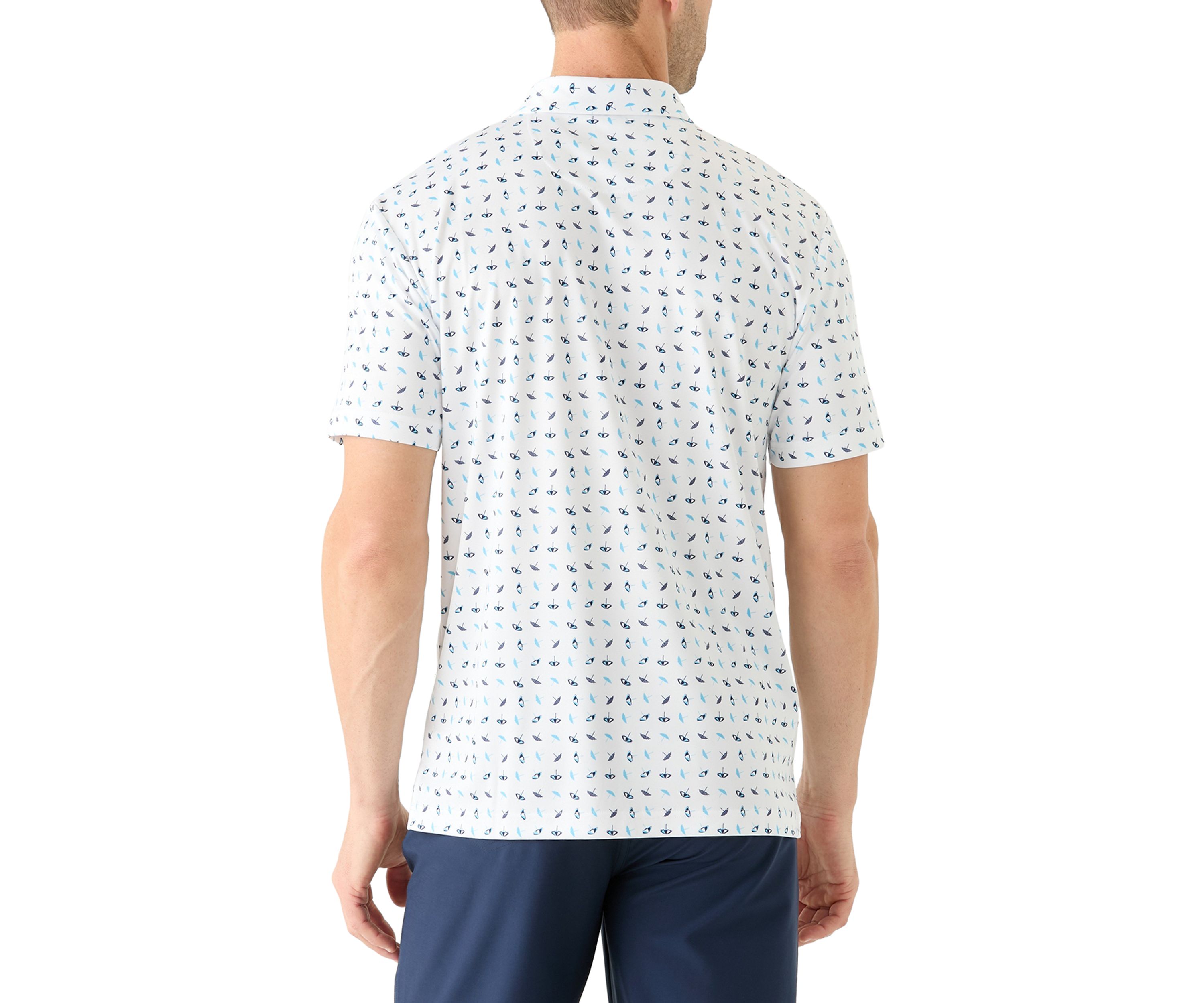 Mens Short Sleeve Under the Umbrella Printed Polo Shirt