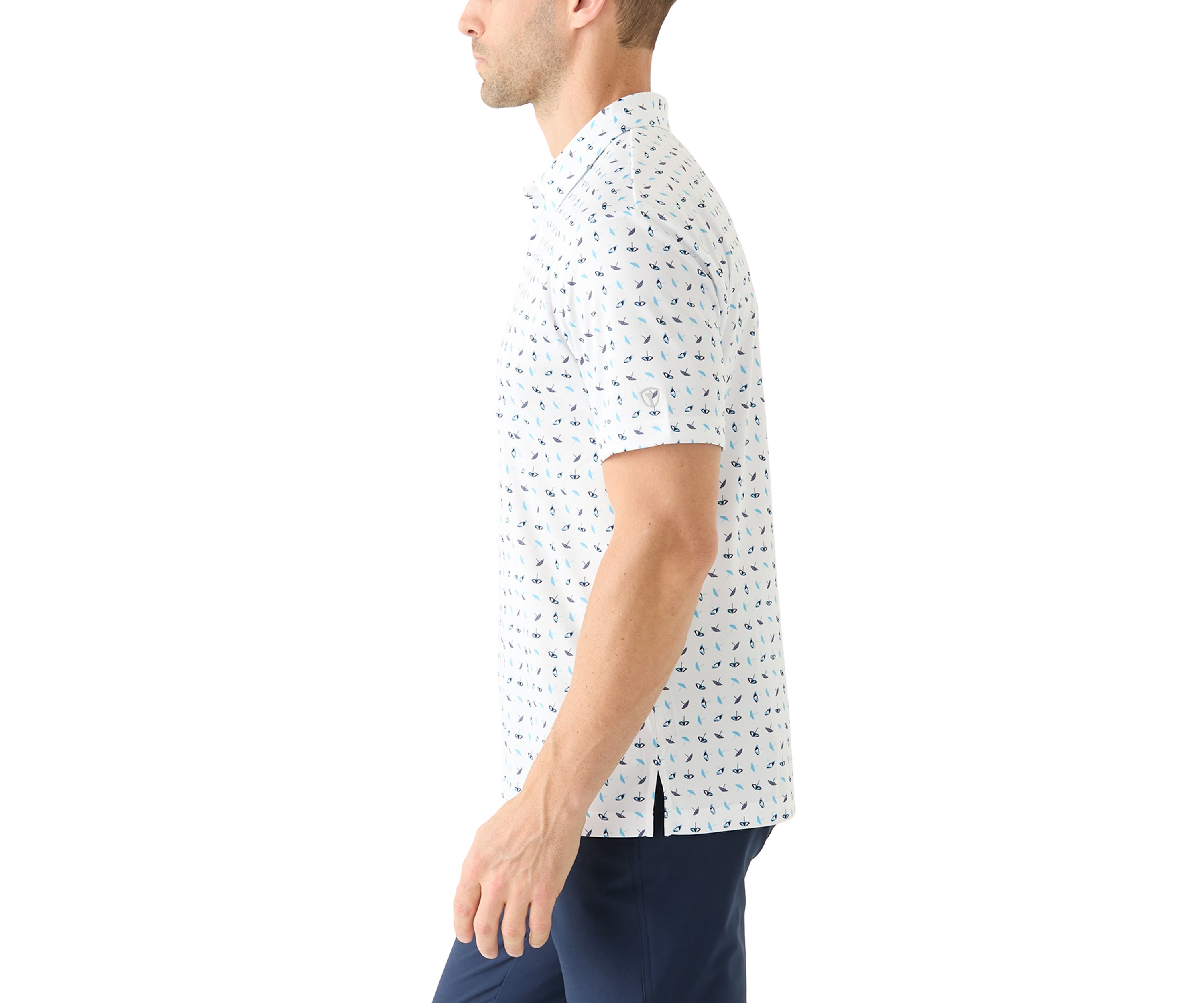 Mens Short Sleeve Under the Umbrella Printed Polo Shirt