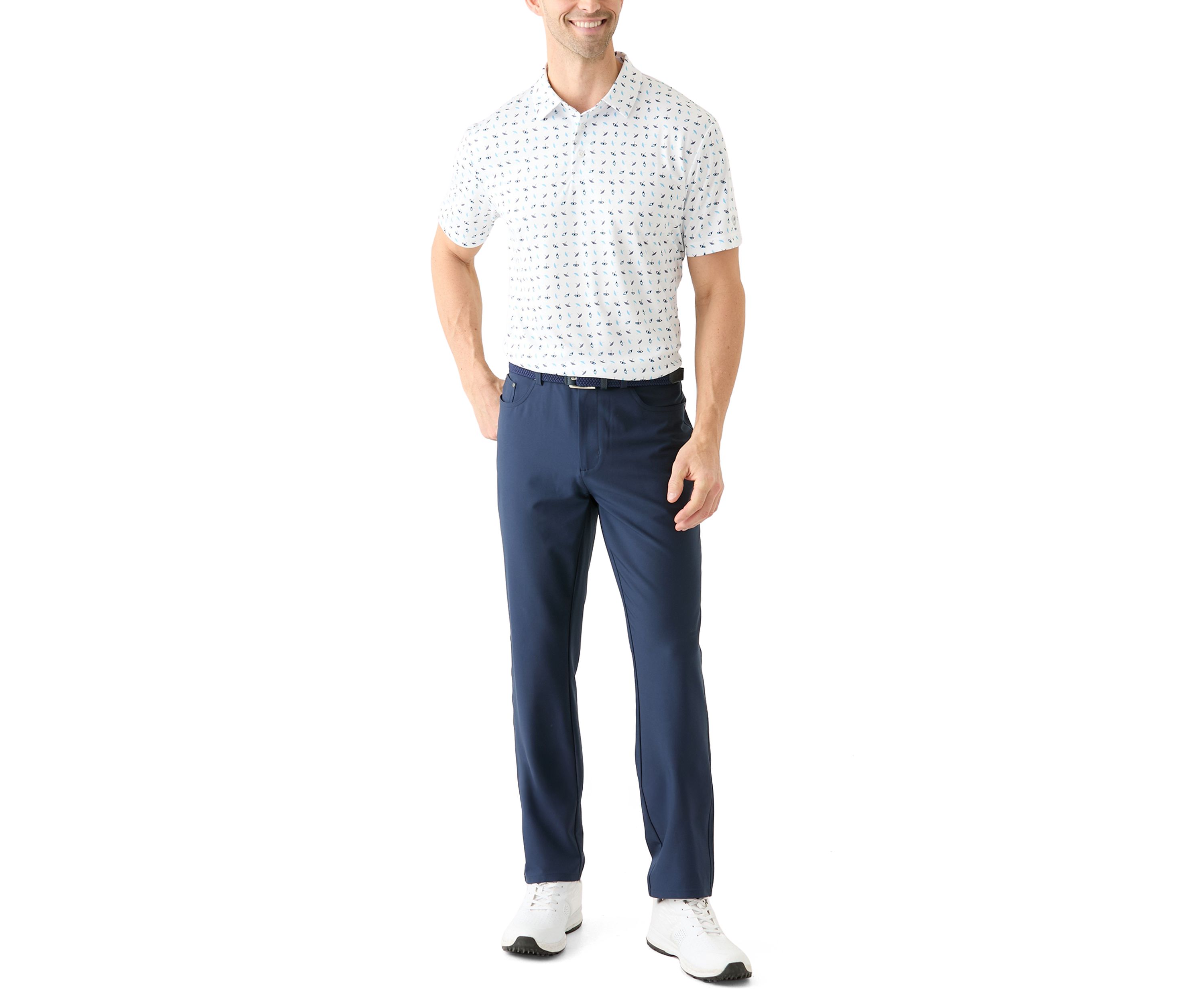 Mens Short Sleeve Under the Umbrella Printed Polo Shirt