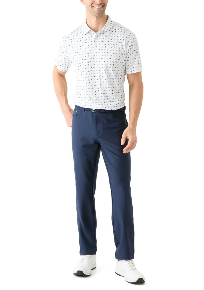 Mens Short Sleeve Under the Umbrella Printed Polo Shirt