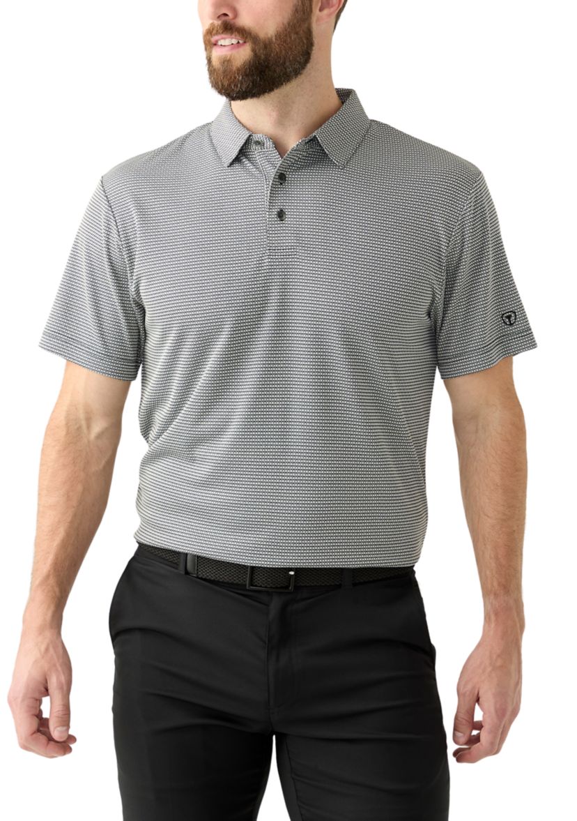 Mens Short Sleeve Jacquard Polo Shirt