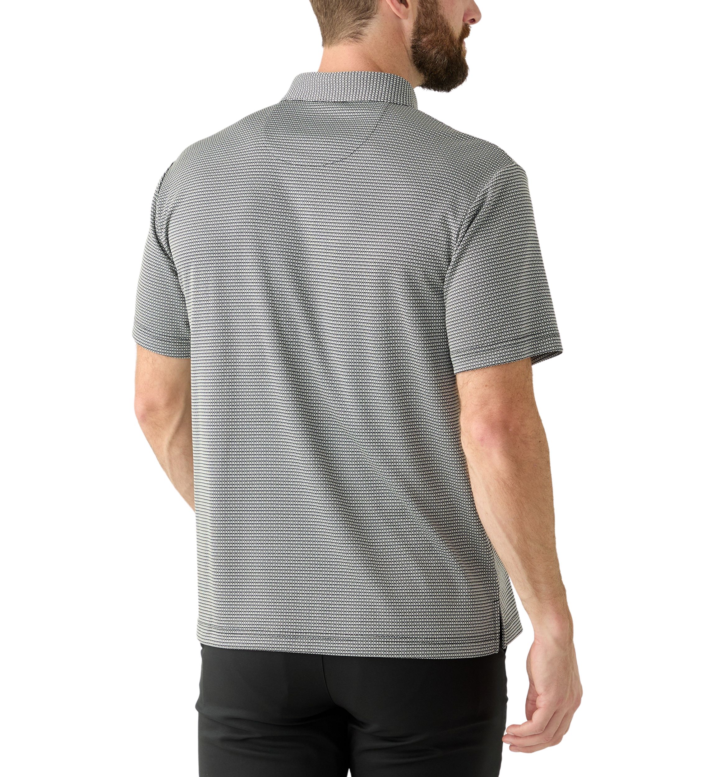 Mens Short Sleeve Jacquard Polo Shirt