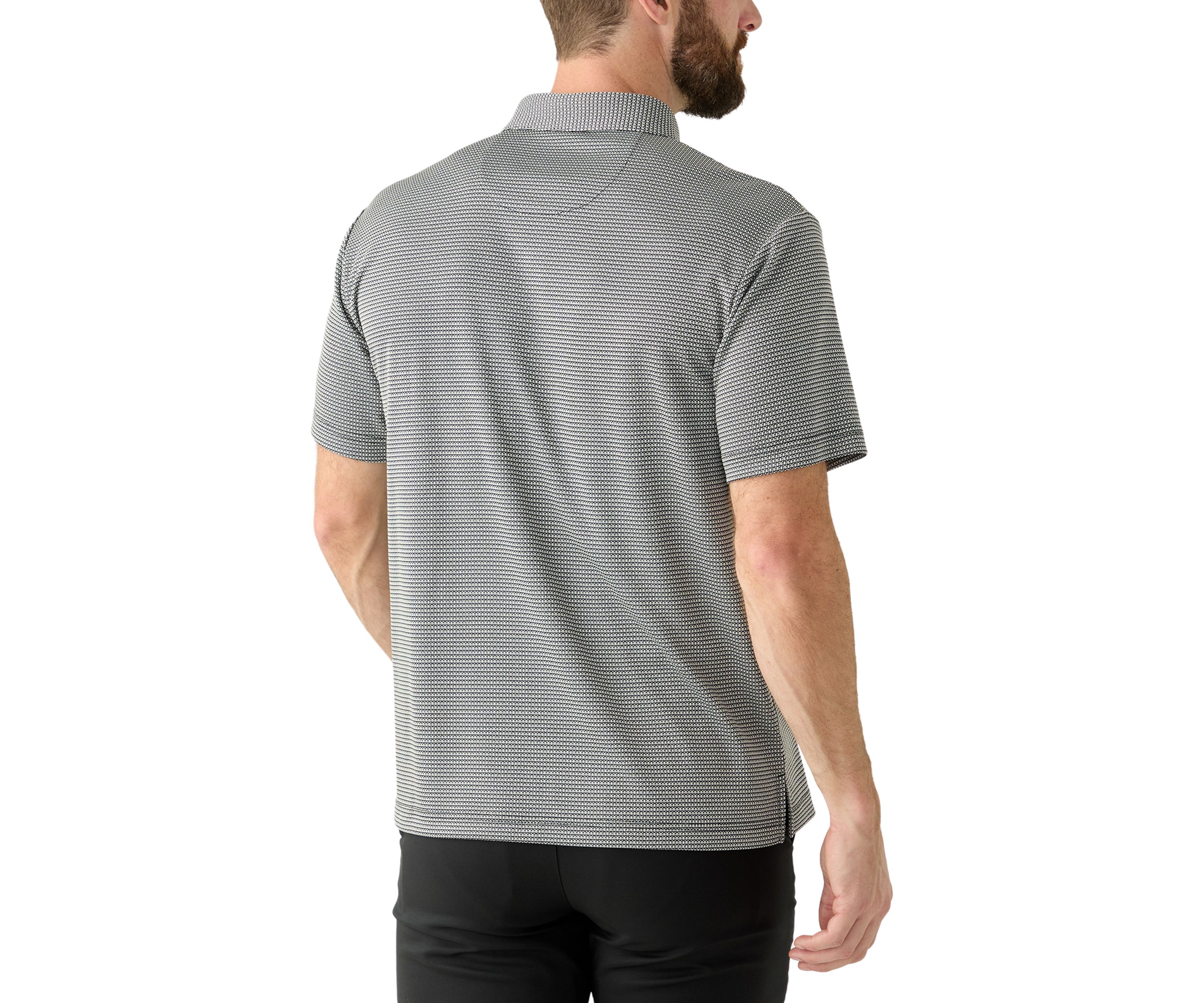 Mens Short Sleeve Jacquard Polo Shirt