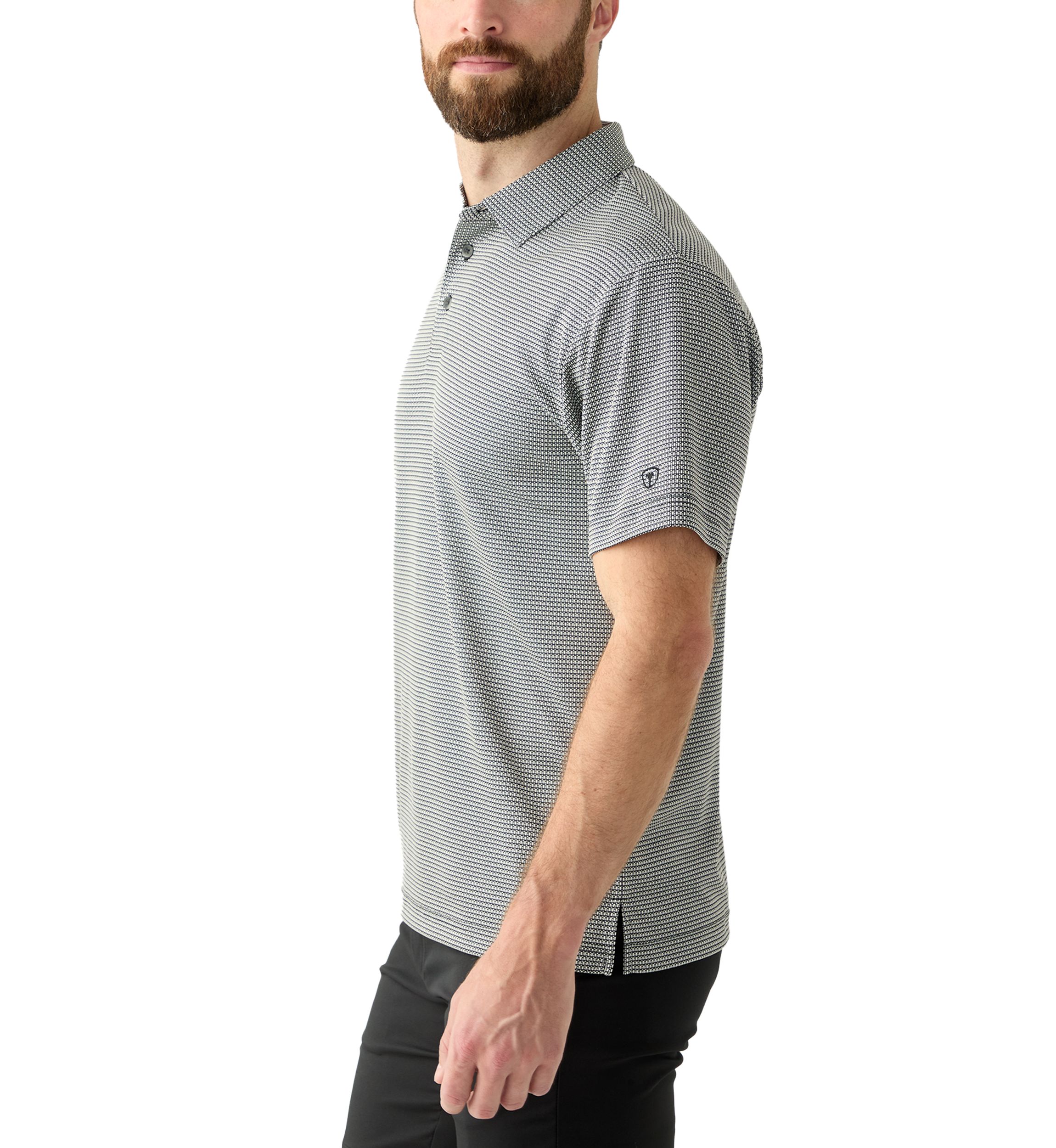 Mens Short Sleeve Jacquard Polo Shirt