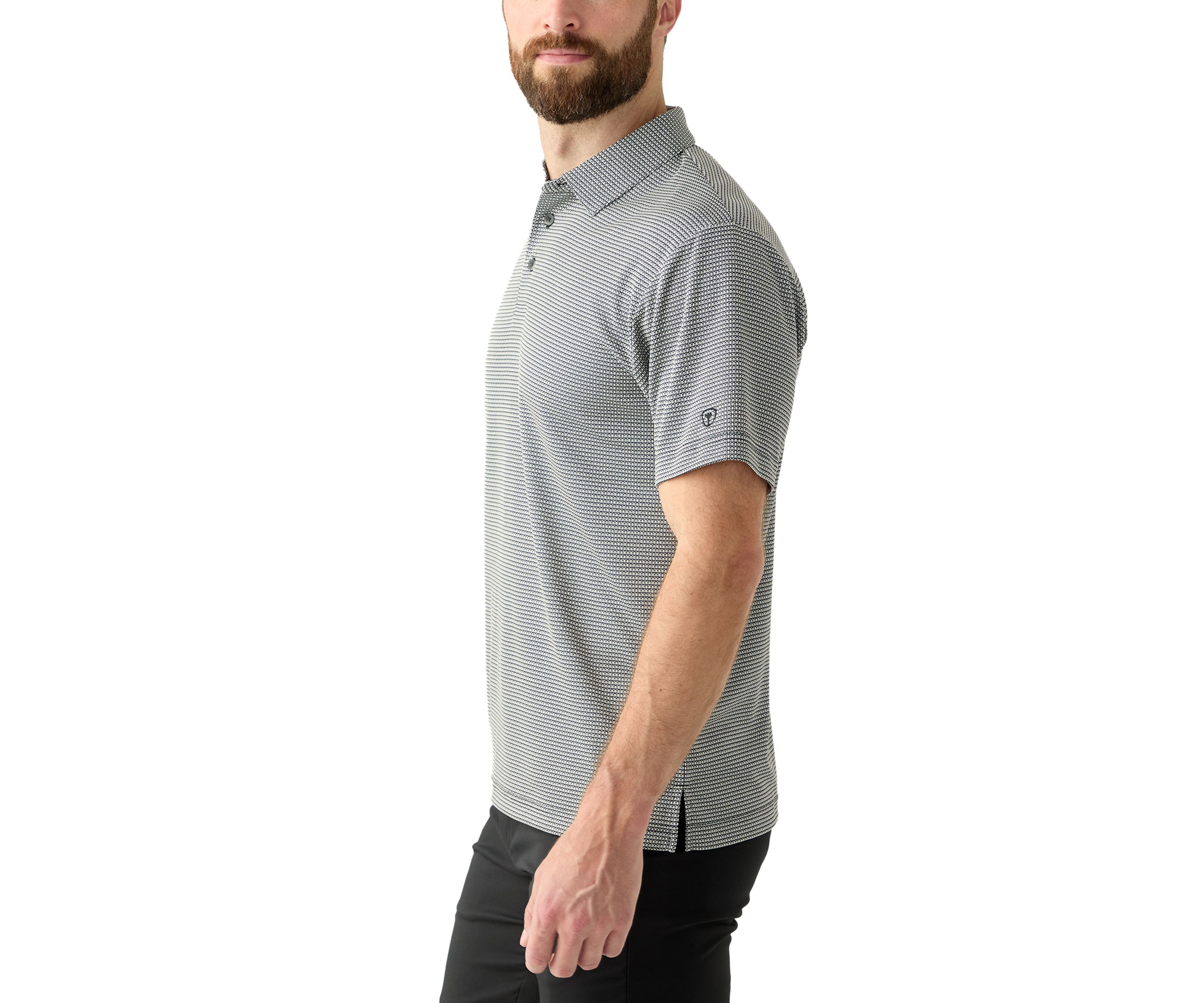 Mens Short Sleeve Jacquard Polo Shirt