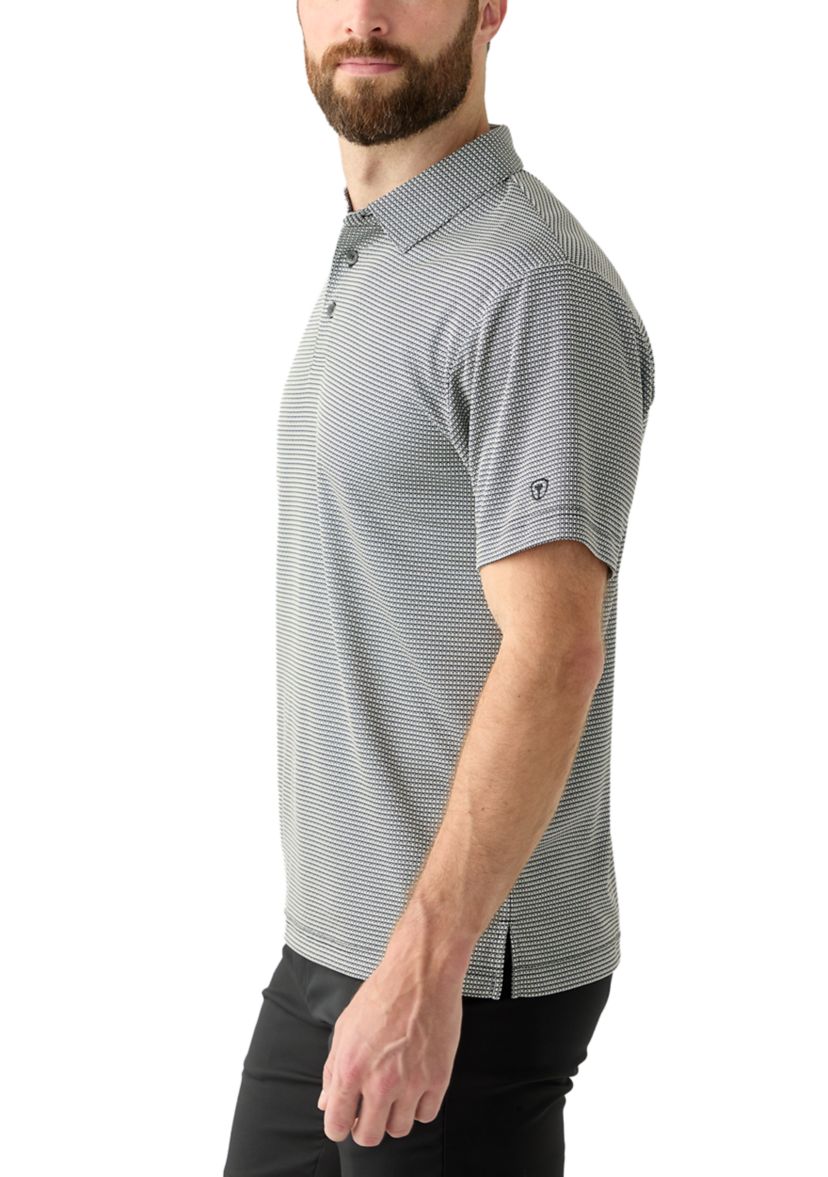 Mens Short Sleeve Jacquard Polo Shirt