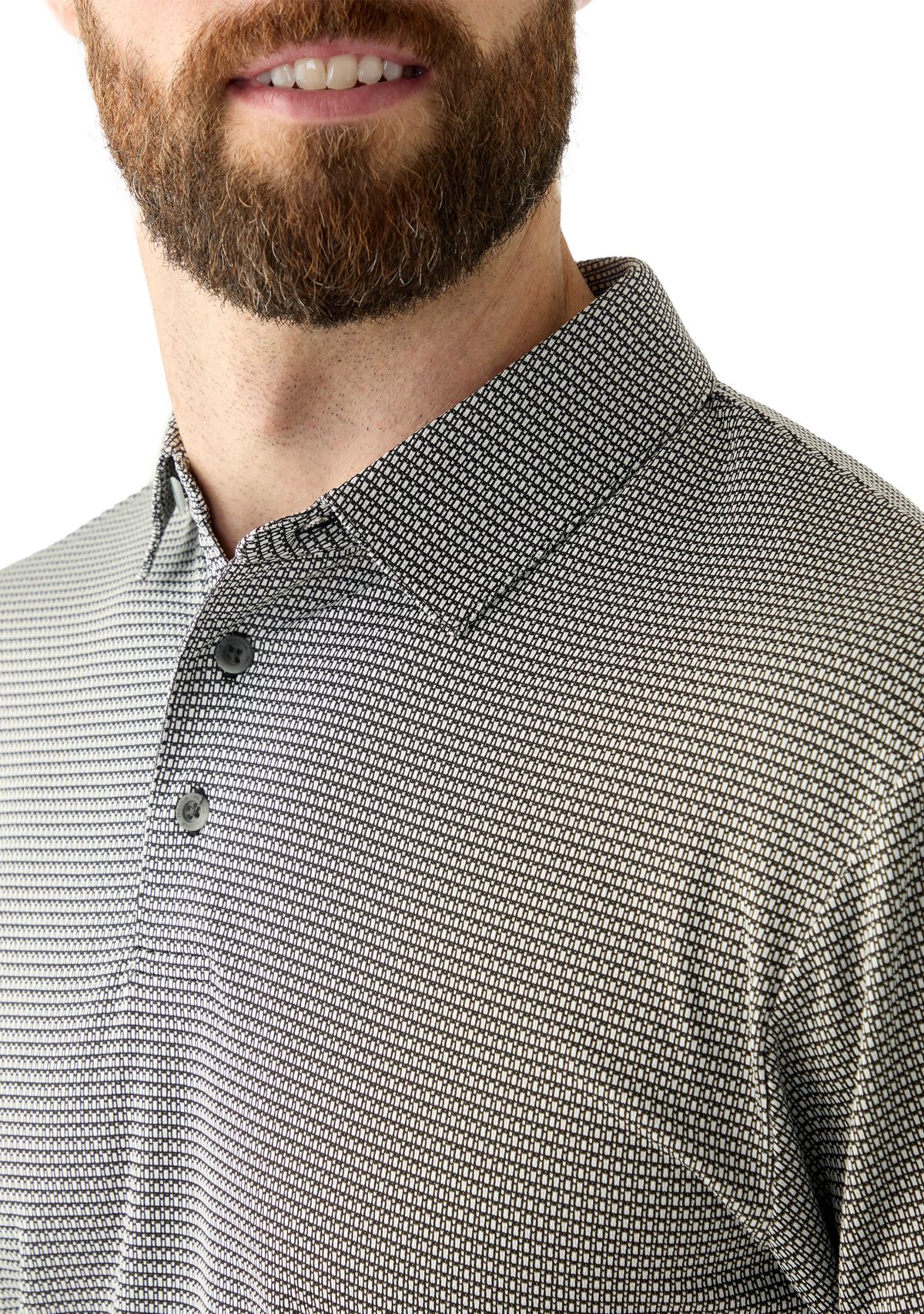 Mens Short Sleeve Jacquard Polo Shirt