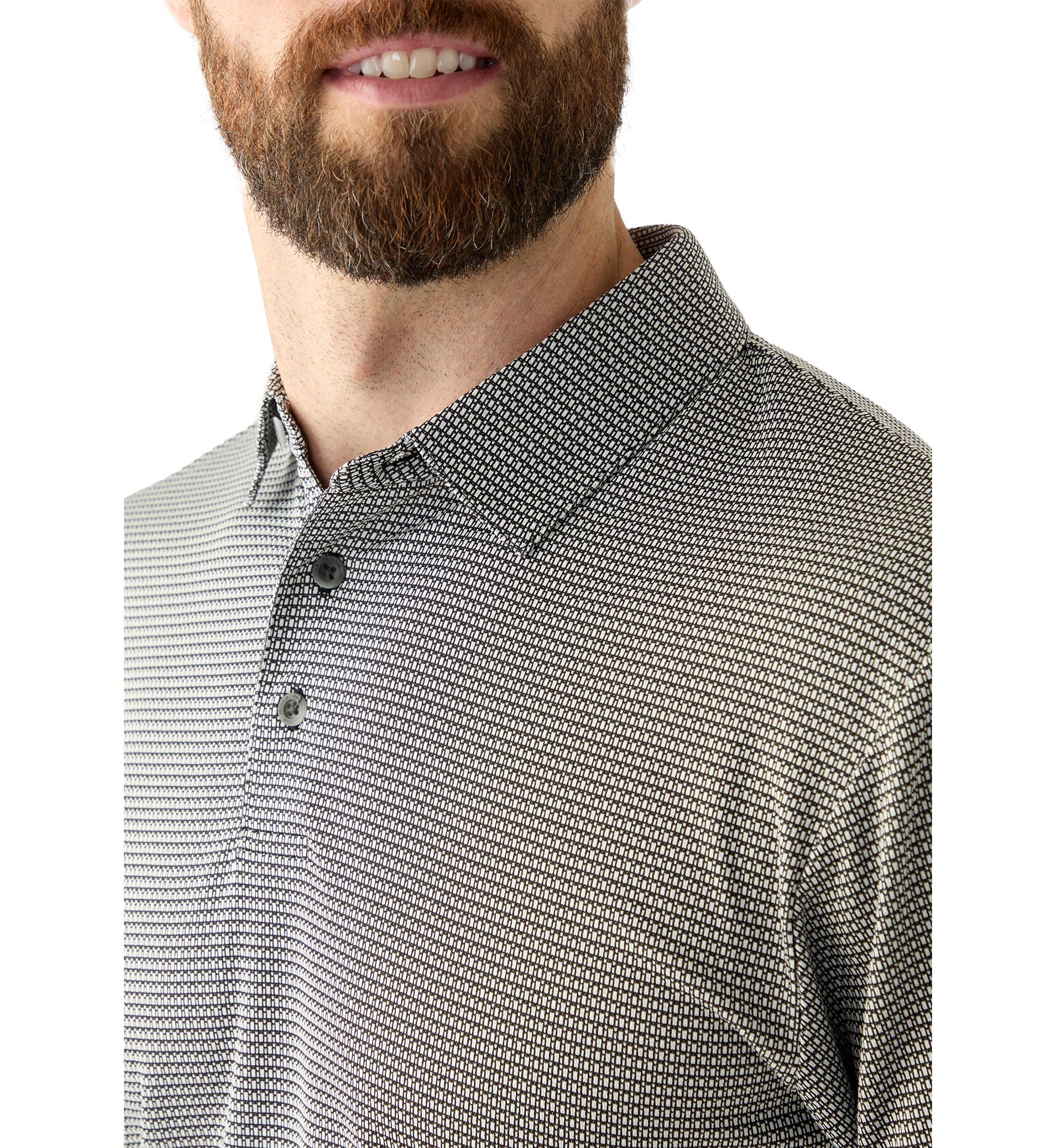 Mens Short Sleeve Jacquard Polo Shirt