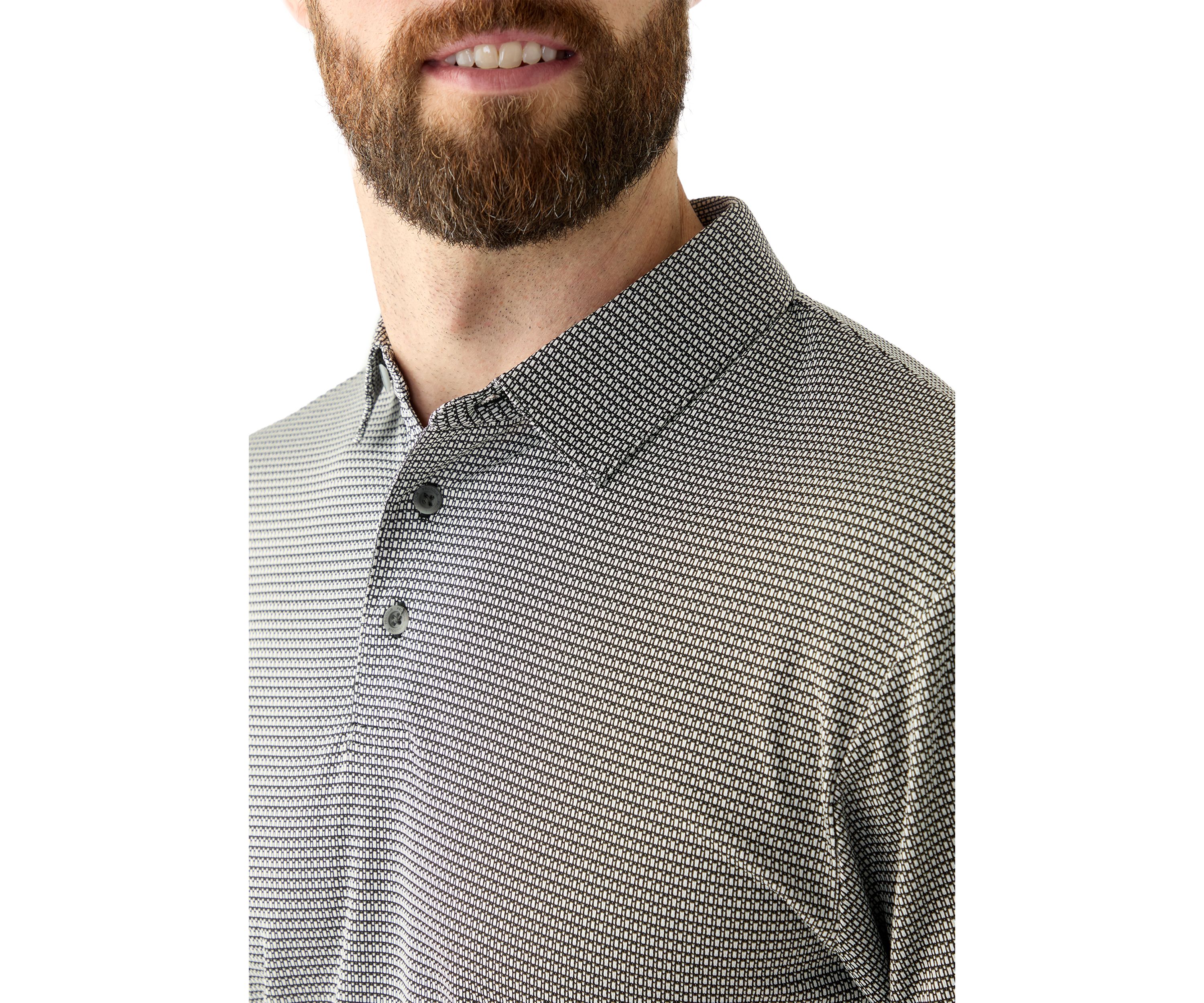 Mens Short Sleeve Jacquard Polo Shirt