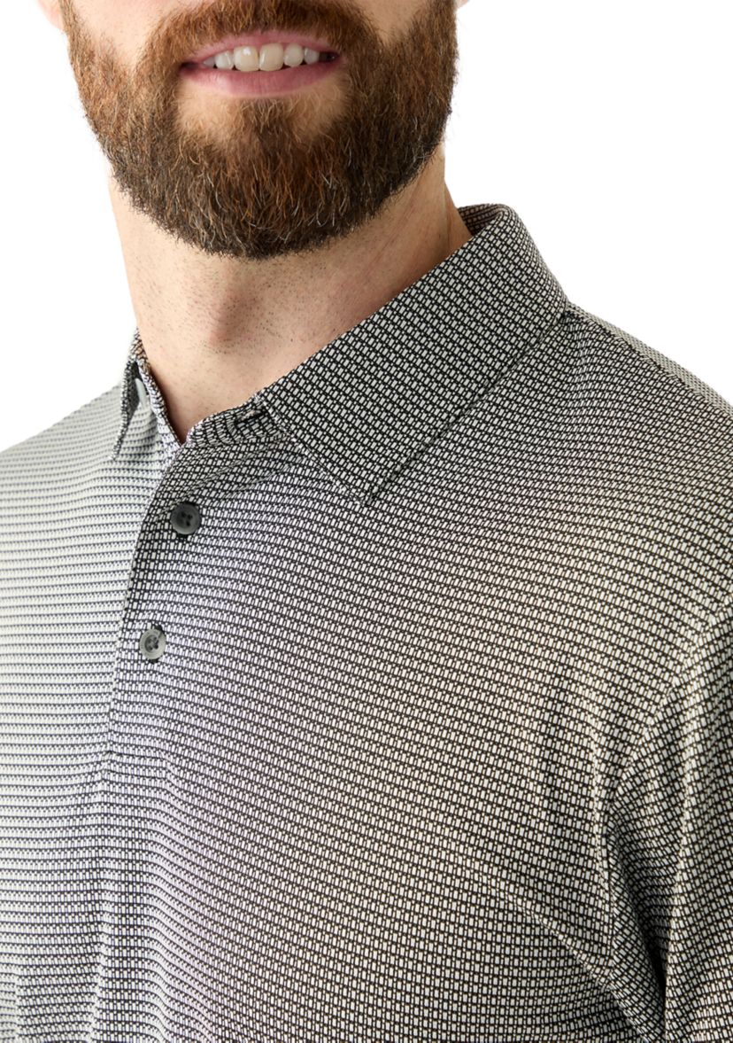 Mens Short Sleeve Jacquard Polo Shirt