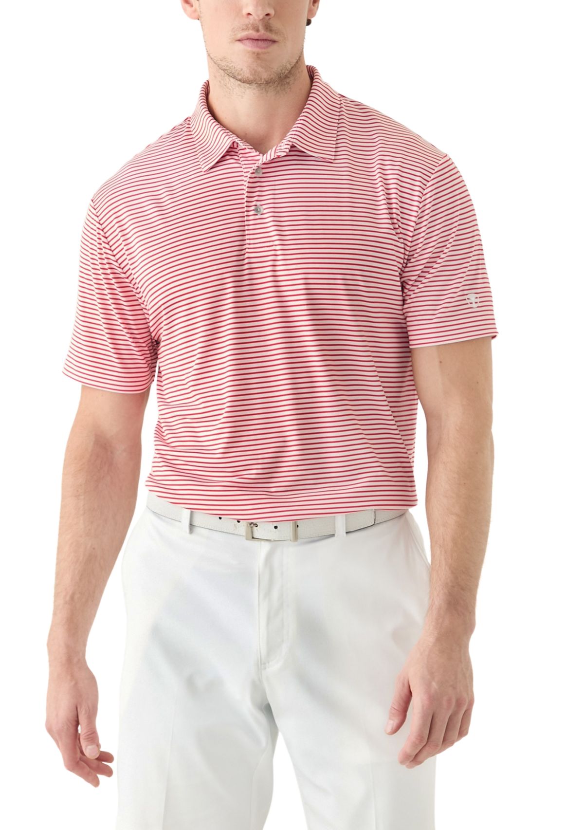 Mens 2 Color Feeder Stripe Polo Shirt