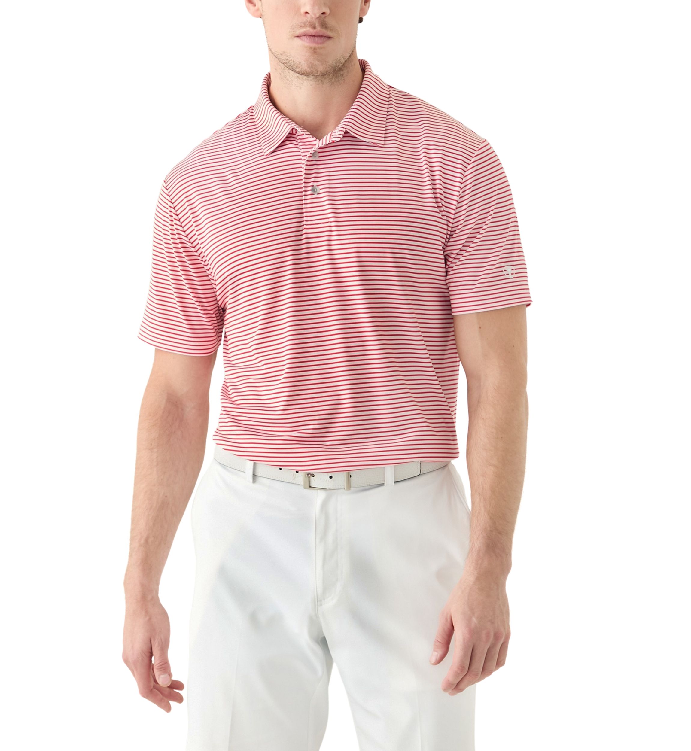 Mens 2 Color Feeder Stripe Polo Shirt