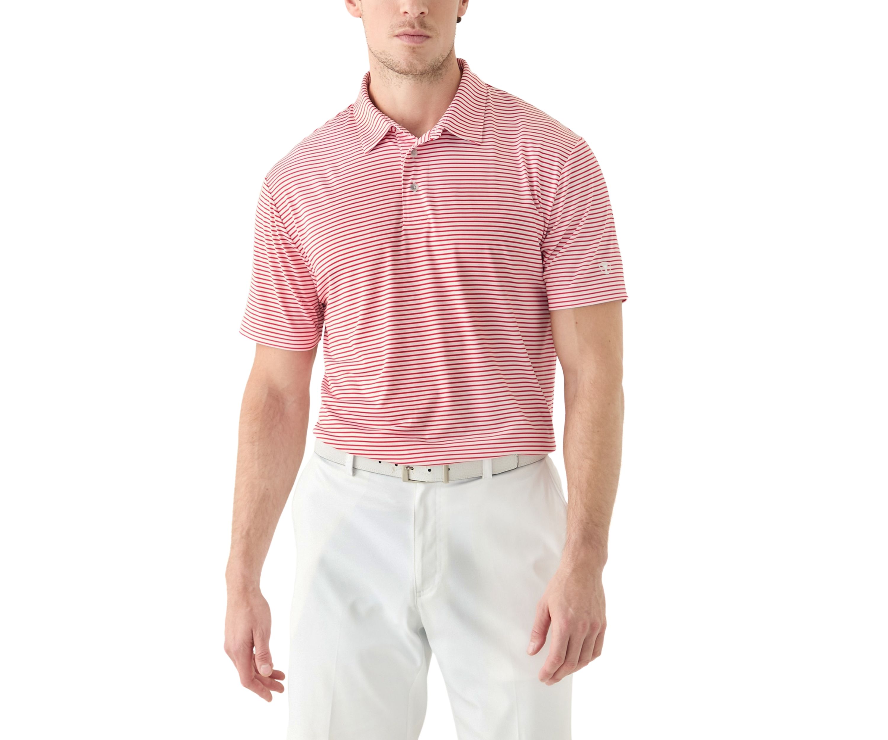 Mens 2 Color Feeder Stripe Polo Shirt