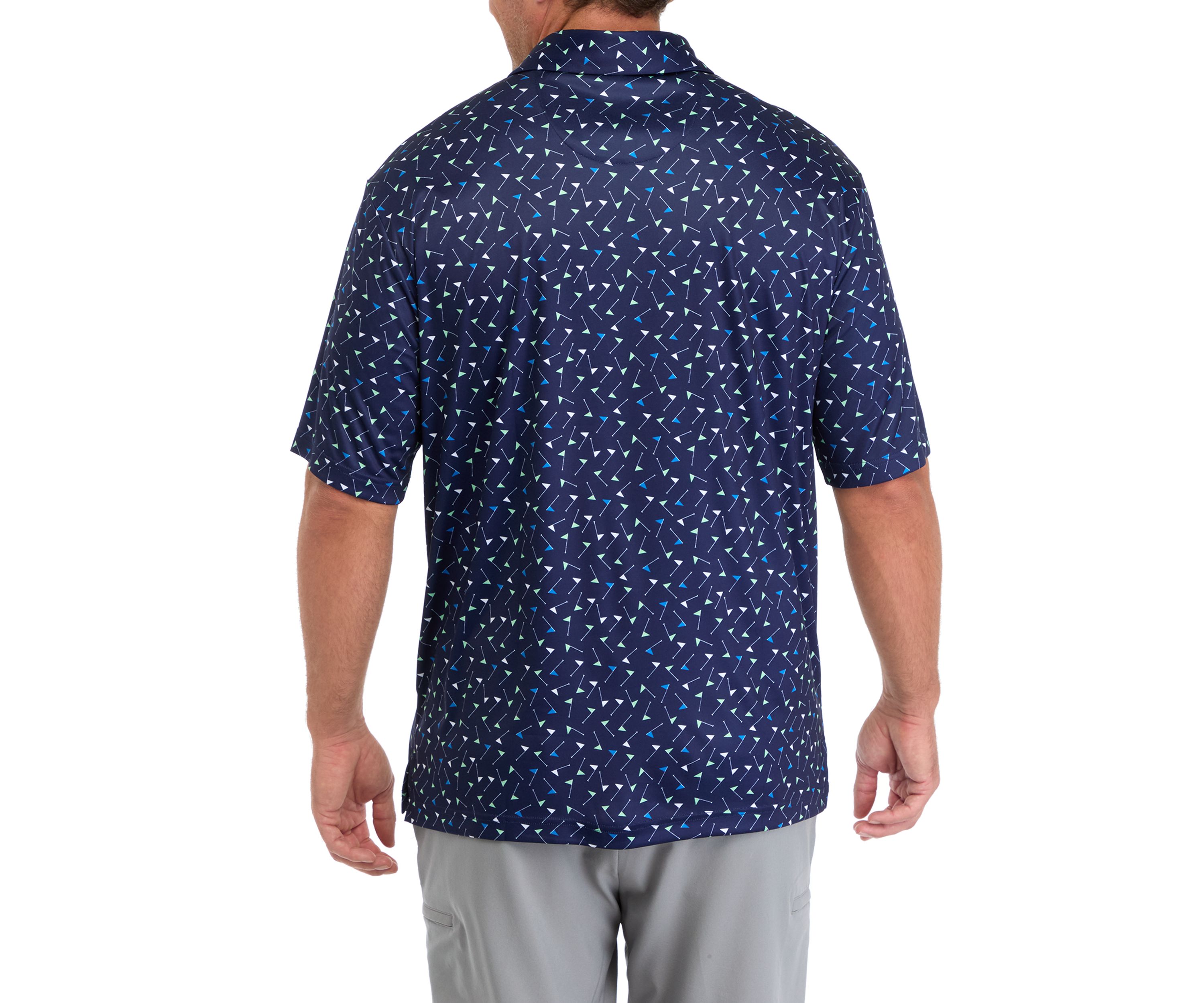 Big & Tall Short Sleeve Multicolor Flag Printed Polo Shirt