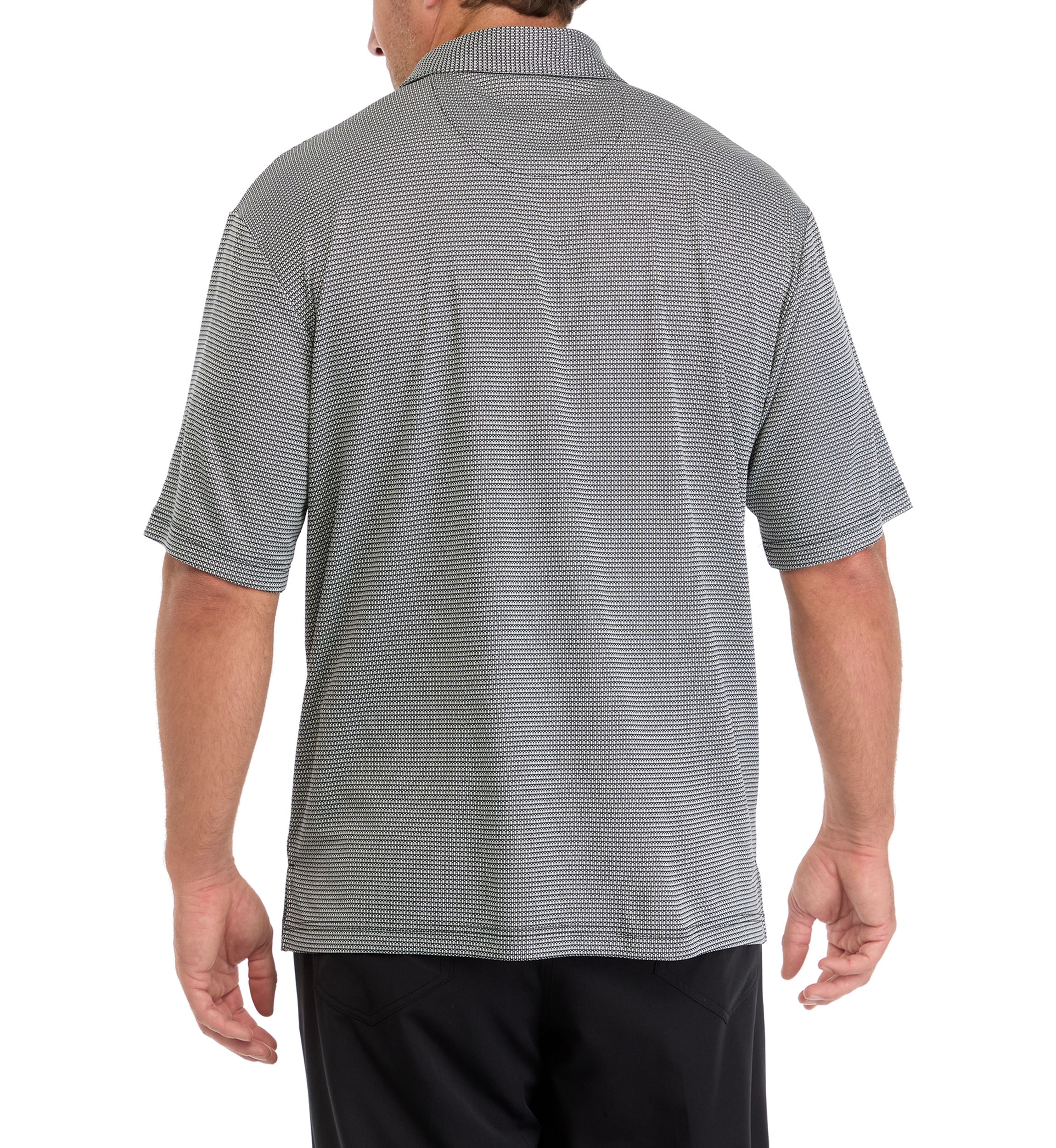 Big & Tall Short Sleeve Two Color Jacquard Polo Shirt