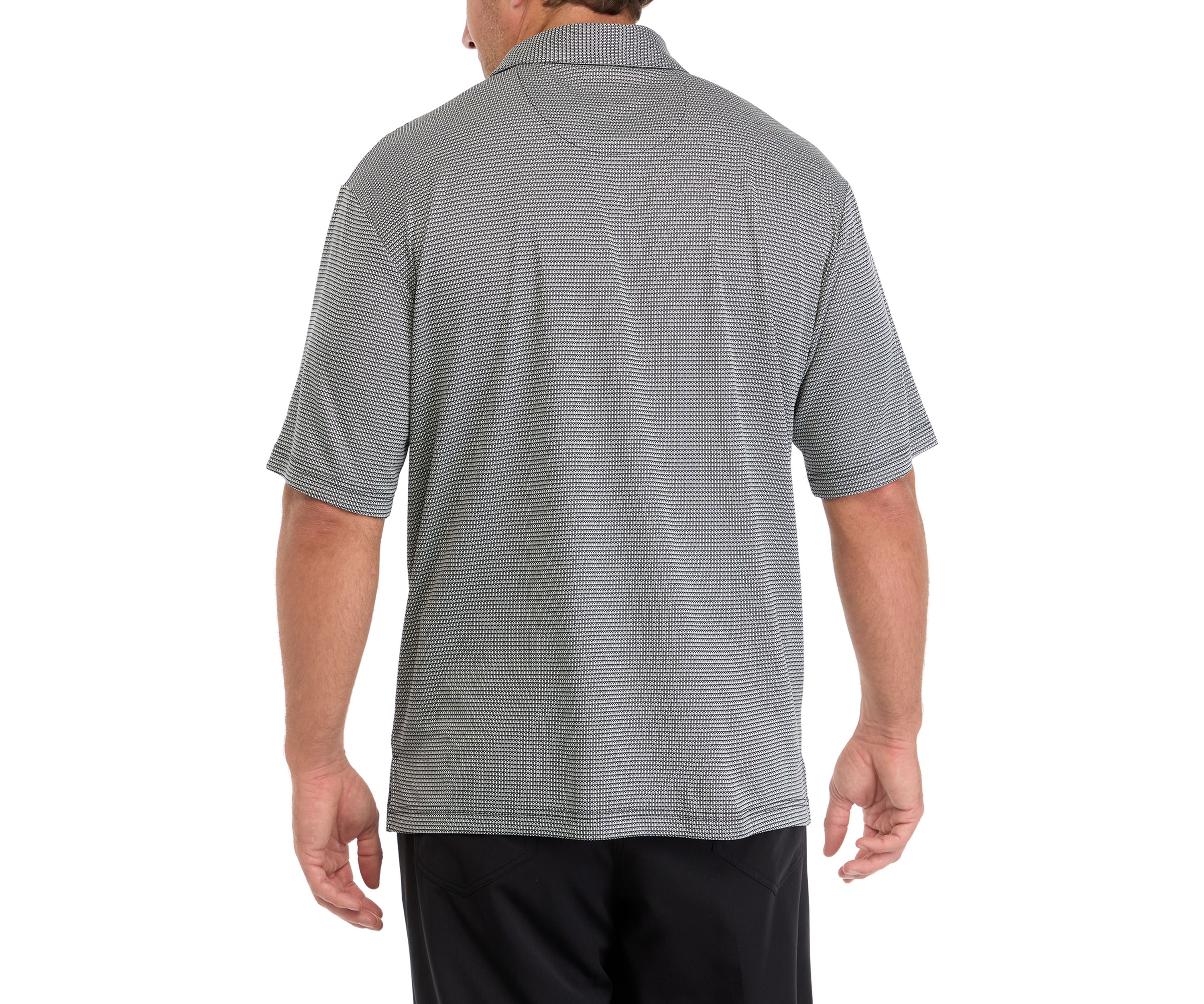 Big & Tall Short Sleeve Two Color Jacquard Polo Shirt