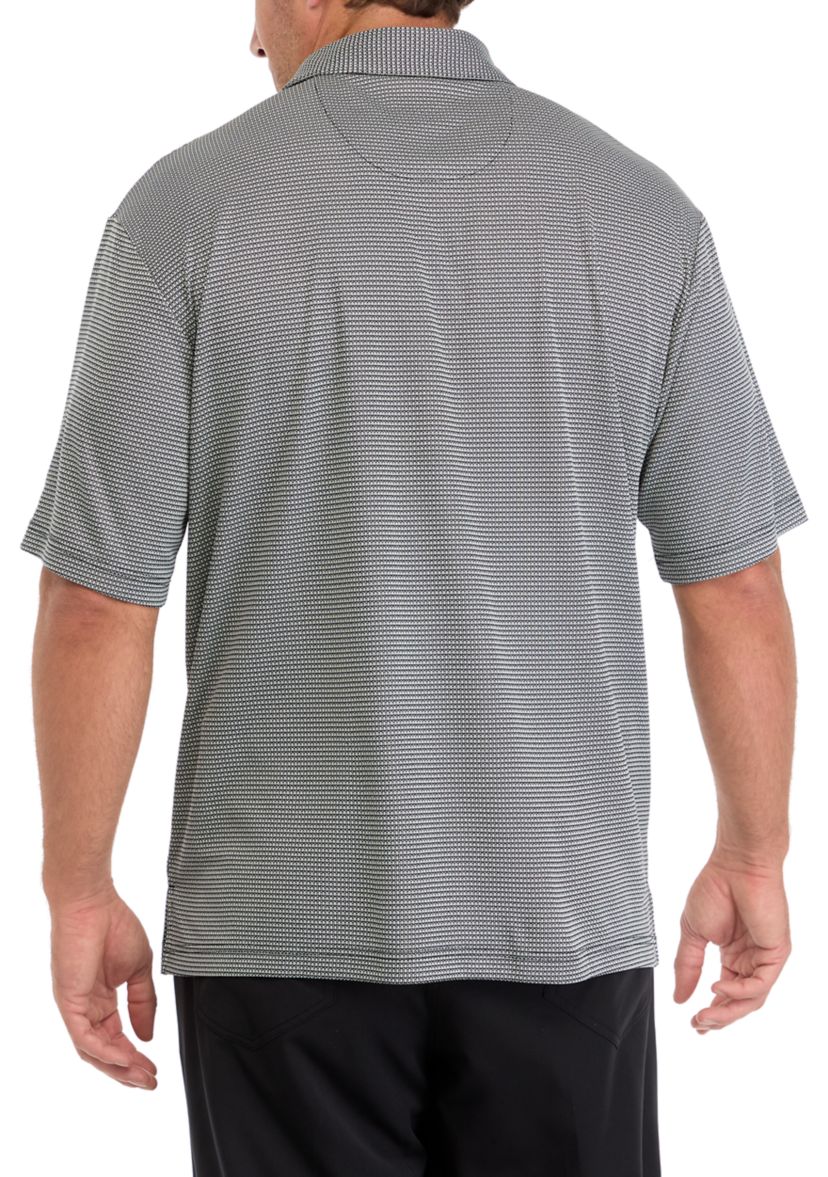Big & Tall Short Sleeve Two Color Jacquard Polo Shirt