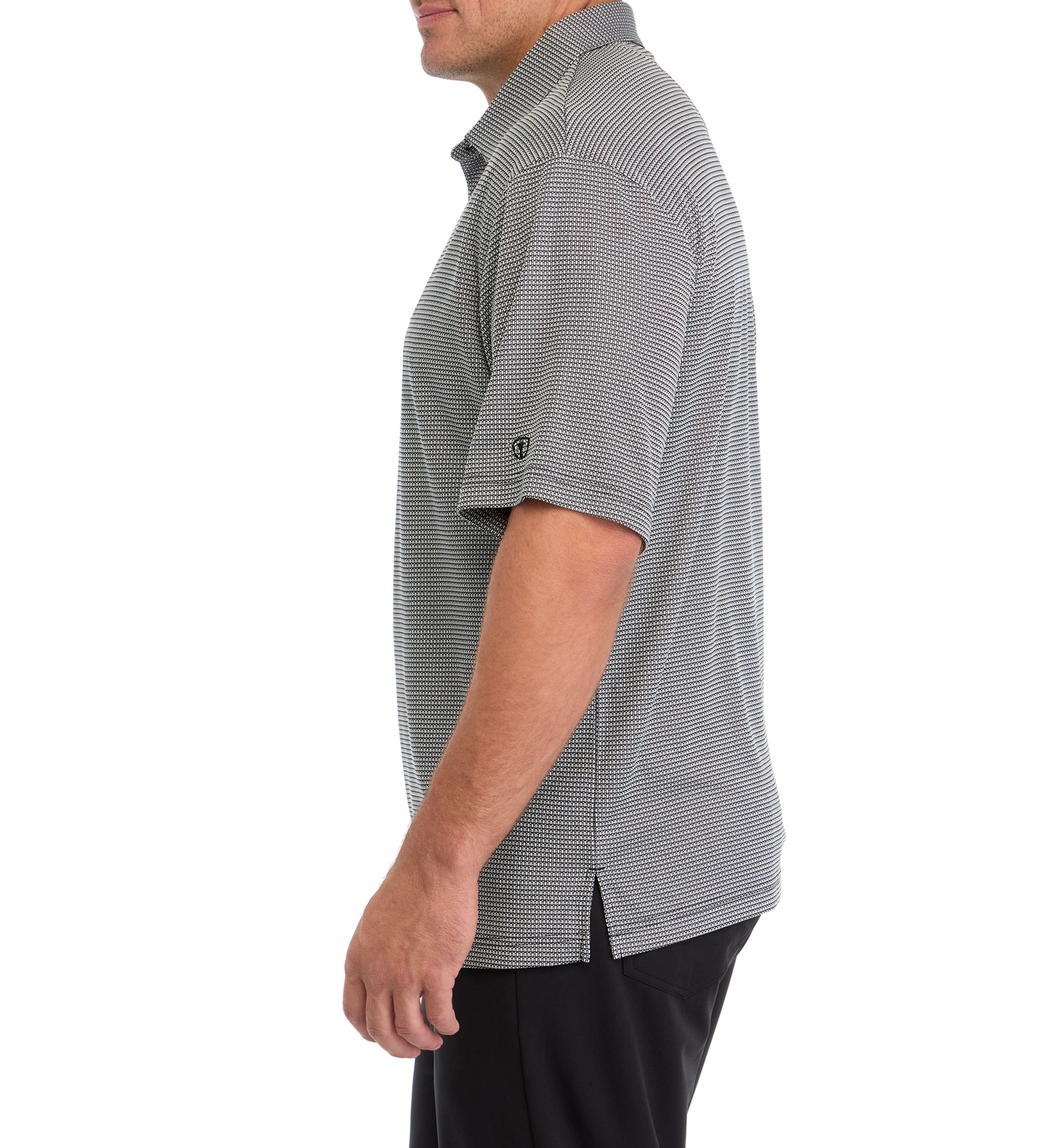Big & Tall Short Sleeve Two Color Jacquard Polo Shirt