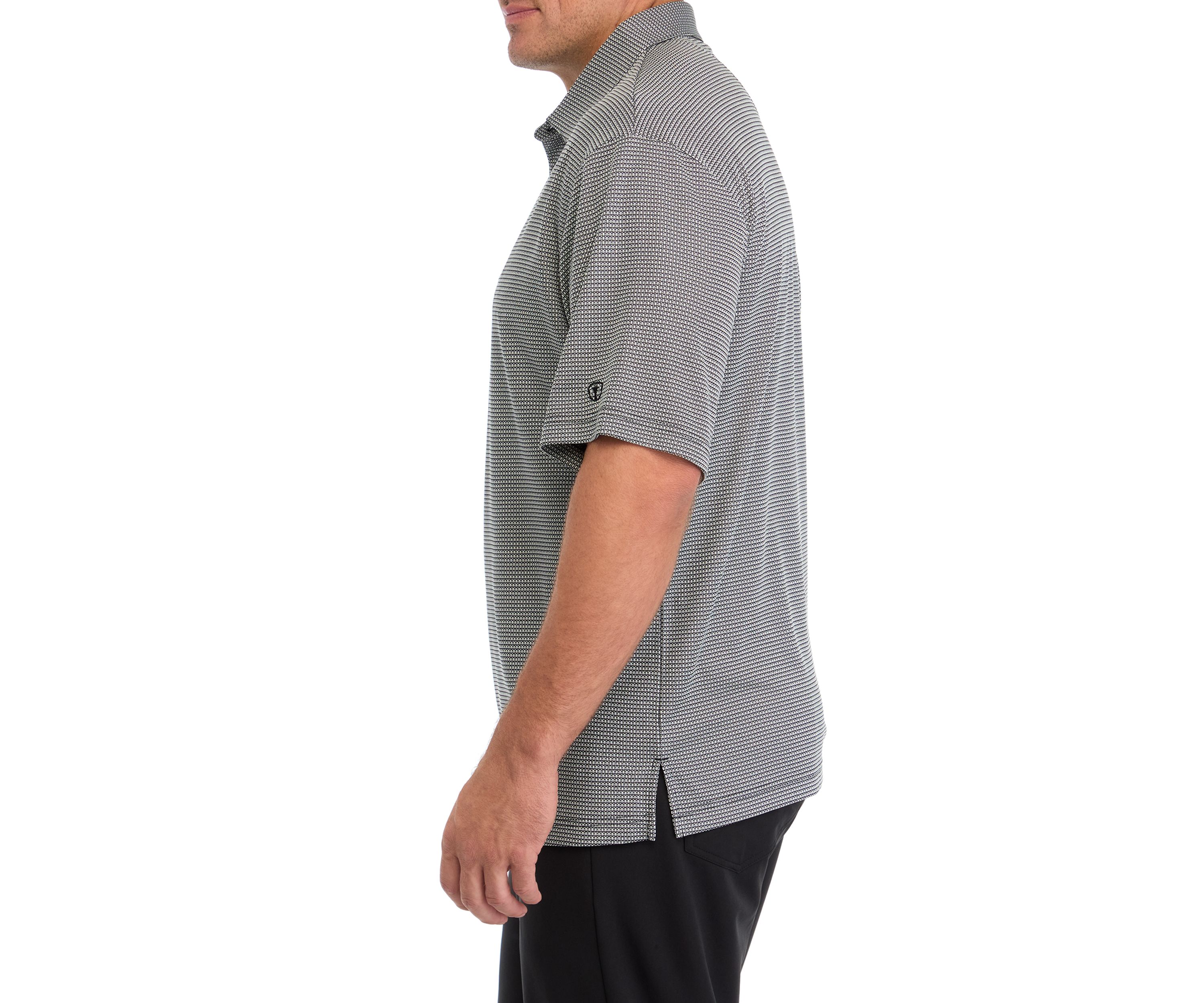 Big & Tall Short Sleeve Two Color Jacquard Polo Shirt