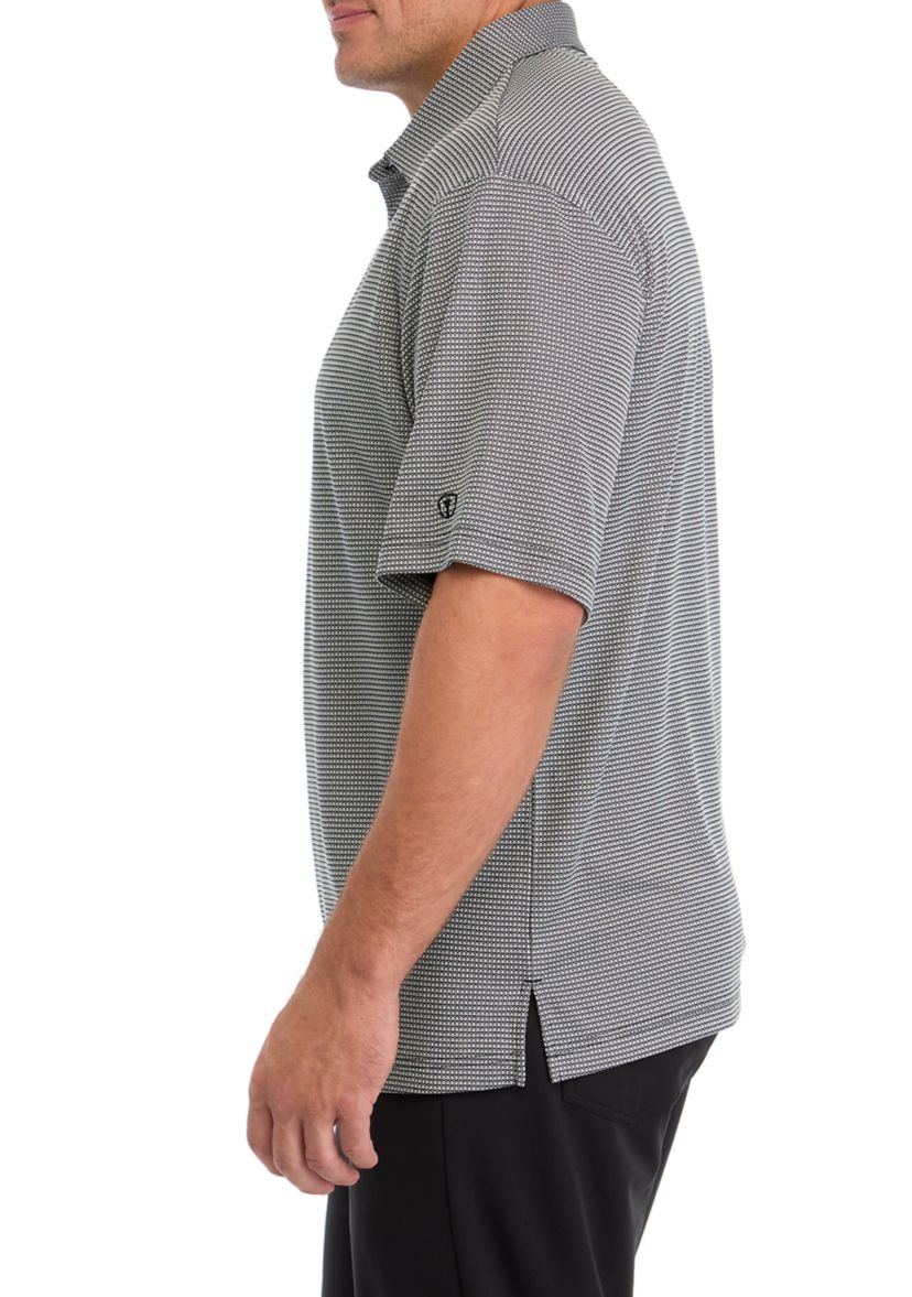 Big & Tall Short Sleeve Two Color Jacquard Polo Shirt
