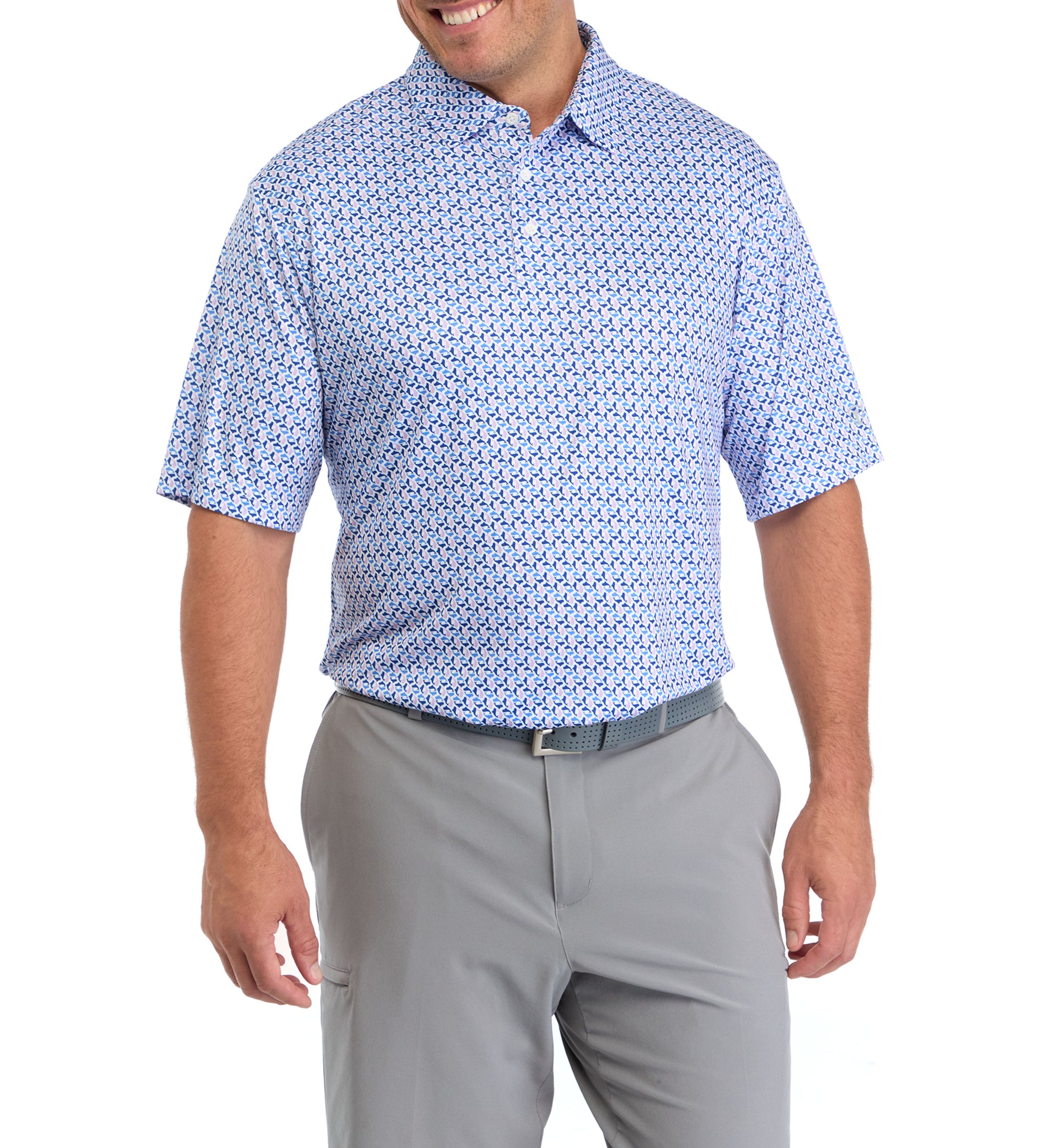 Big & Tall Short Sleeve Party Whale Printed Polo Shirt