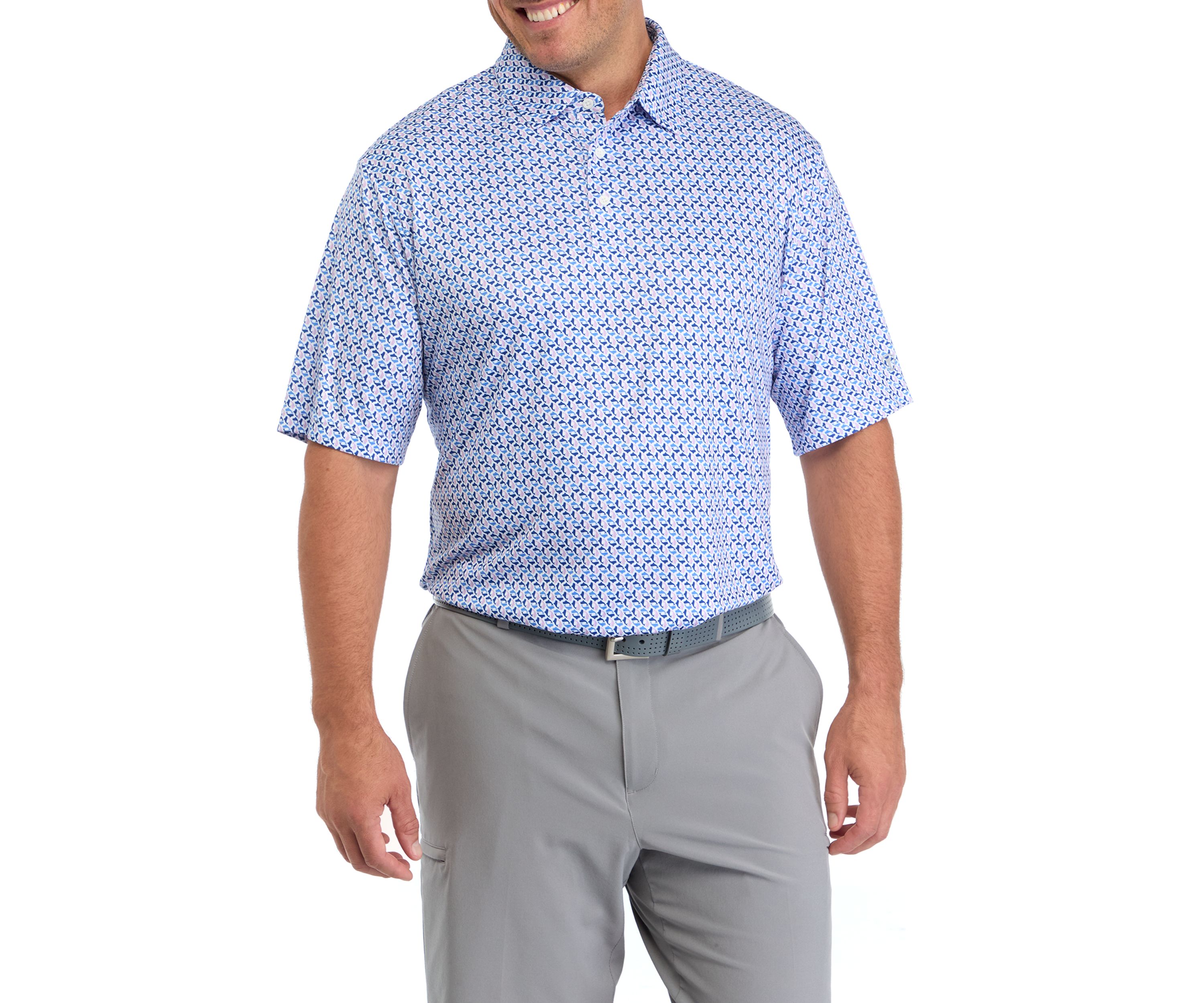 Big & Tall Short Sleeve Party Whale Printed Polo Shirt