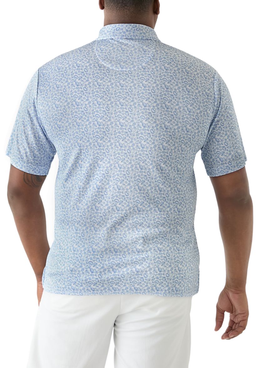 Big & Tall Shell Printed Polo Shirt