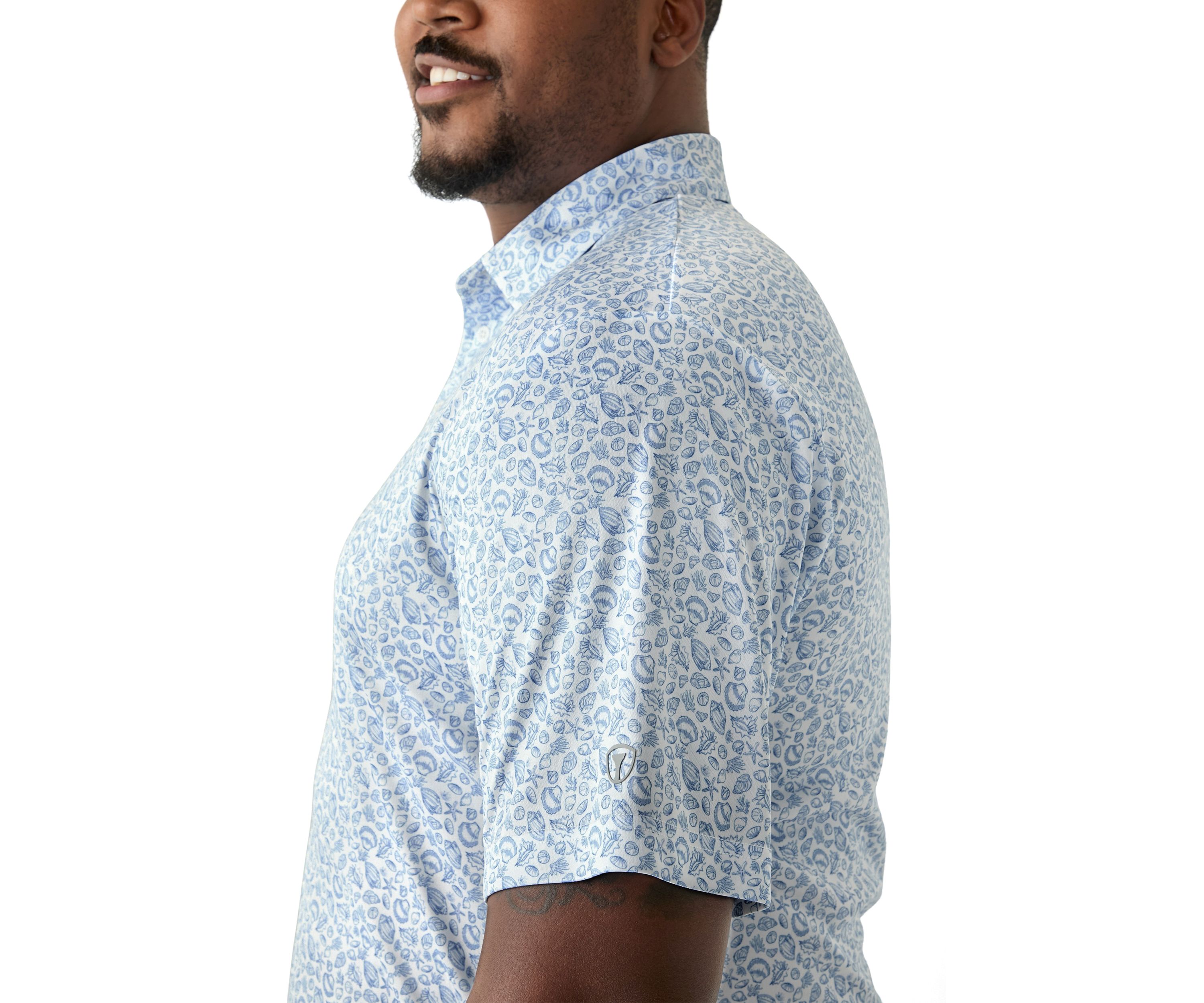 Big & Tall Shell Printed Polo Shirt