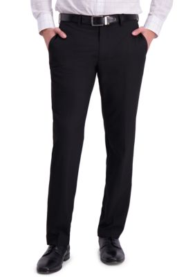Men's Solid 4 Way Stretch Skinny Fit Flat Front Dress Pants