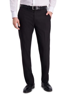 Stretch Stria Slim Fit Flat Front Dress Pants