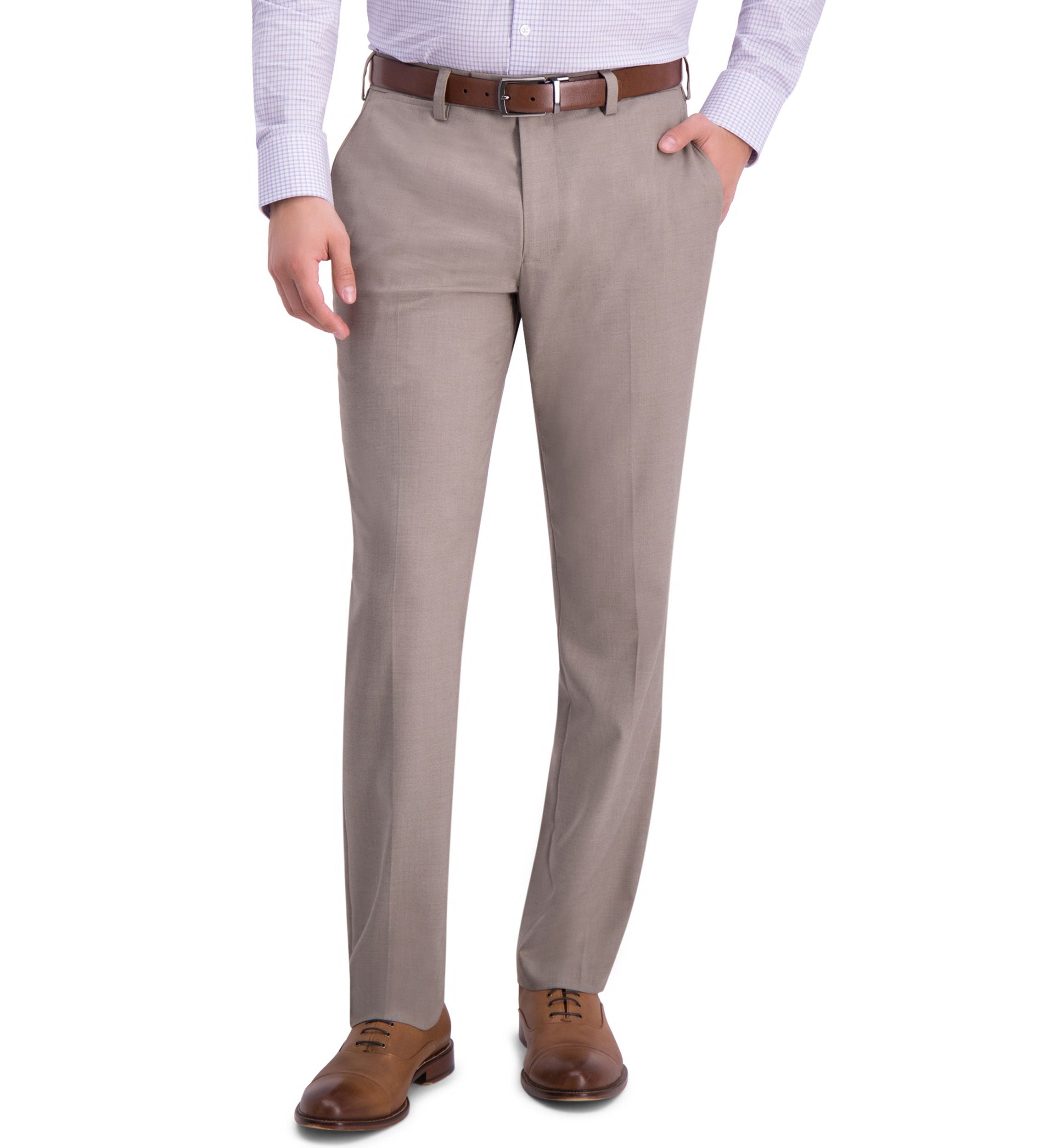 Sharkskin Slim Fit Flat Front Dress Pants