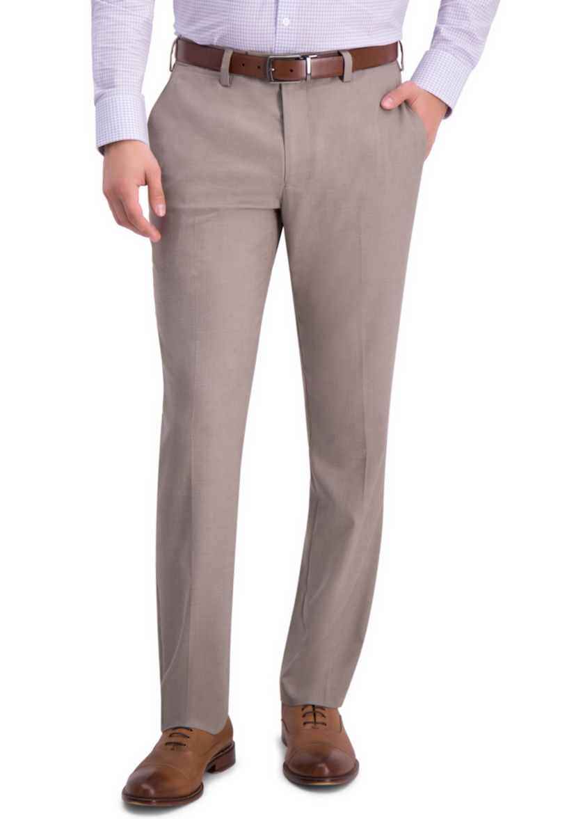 Sharkskin Slim Fit Flat Front Dress Pants