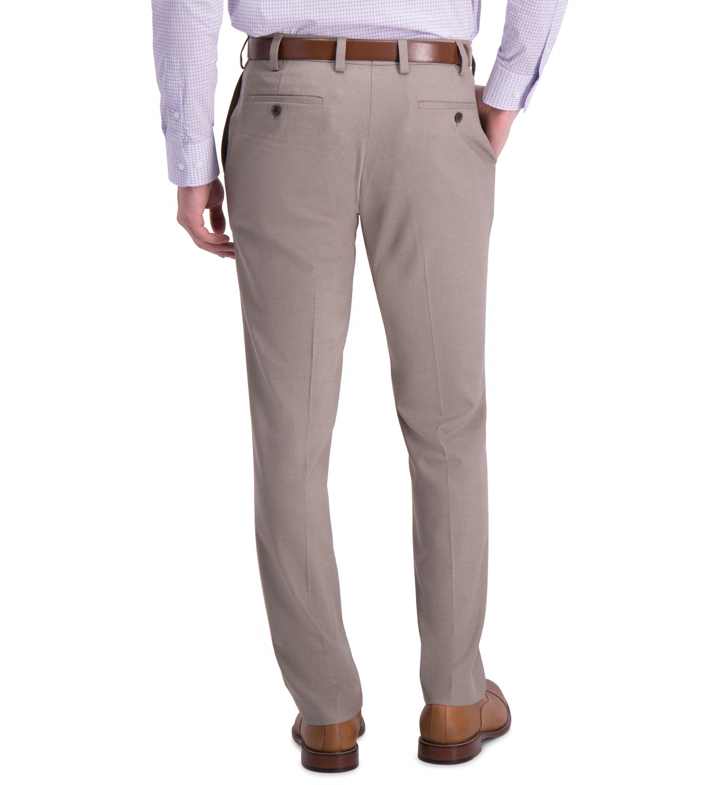 Sharkskin Slim Fit Flat Front Dress Pants