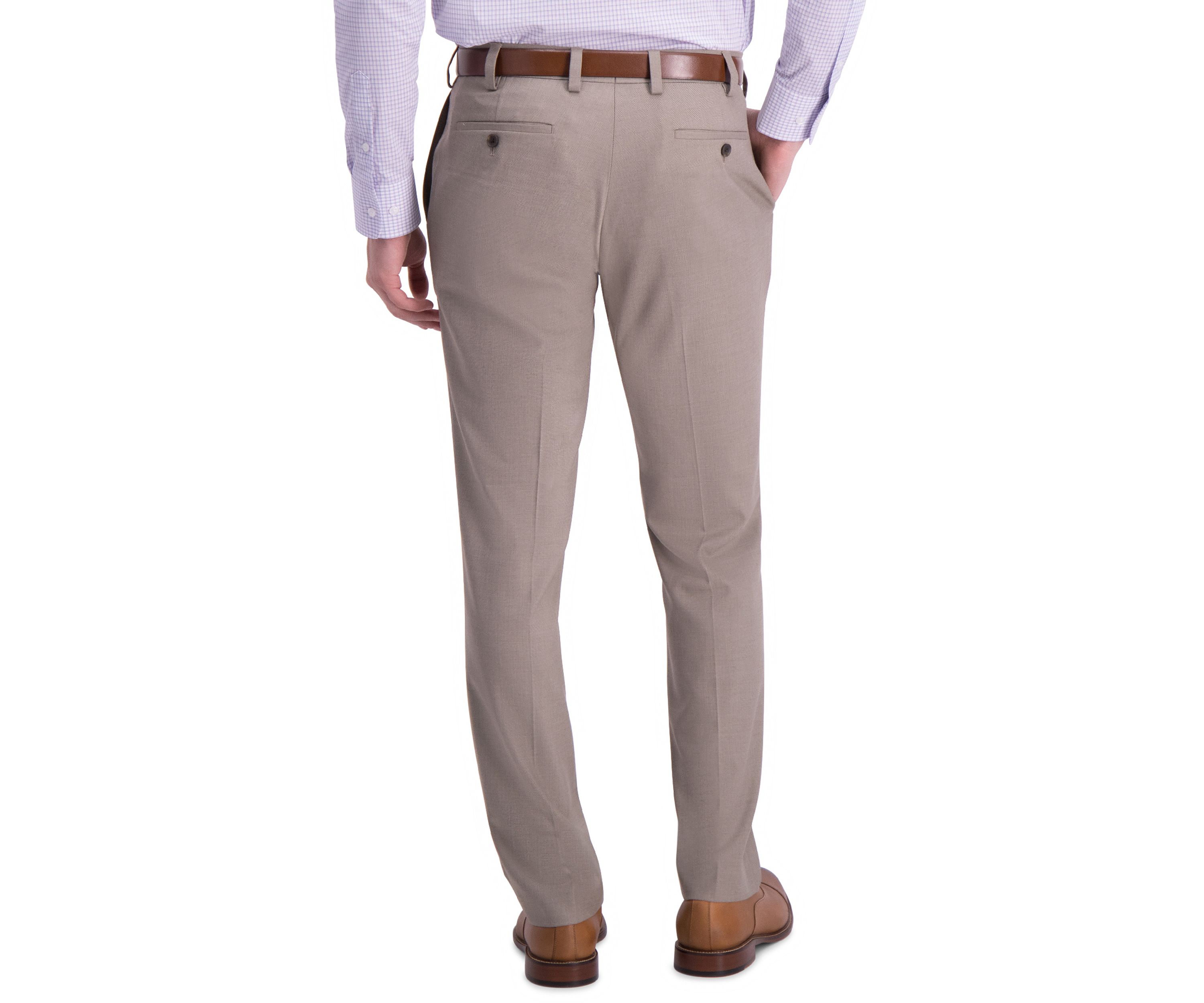 Sharkskin Slim Fit Flat Front Dress Pants