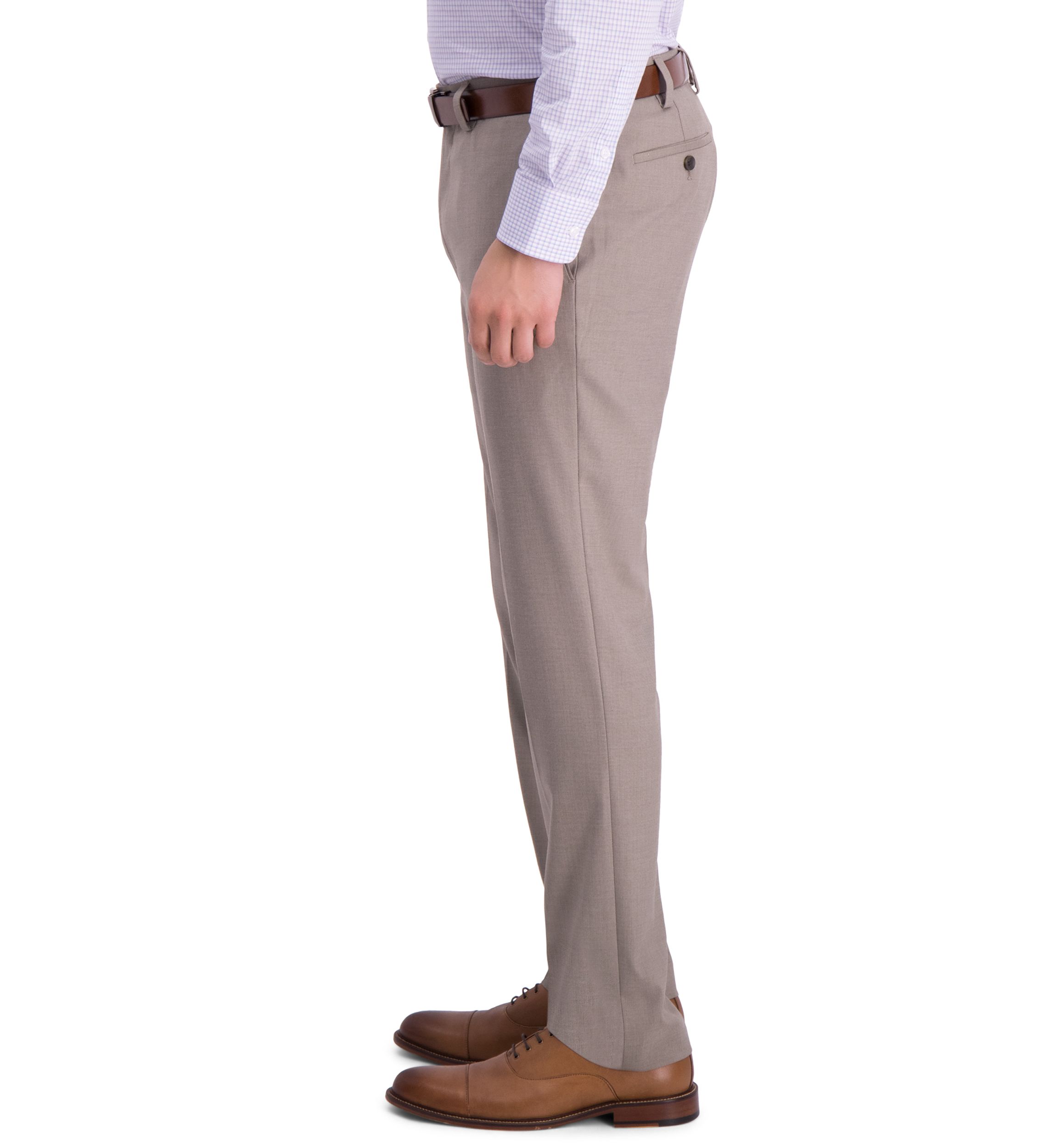 Sharkskin Slim Fit Flat Front Dress Pants